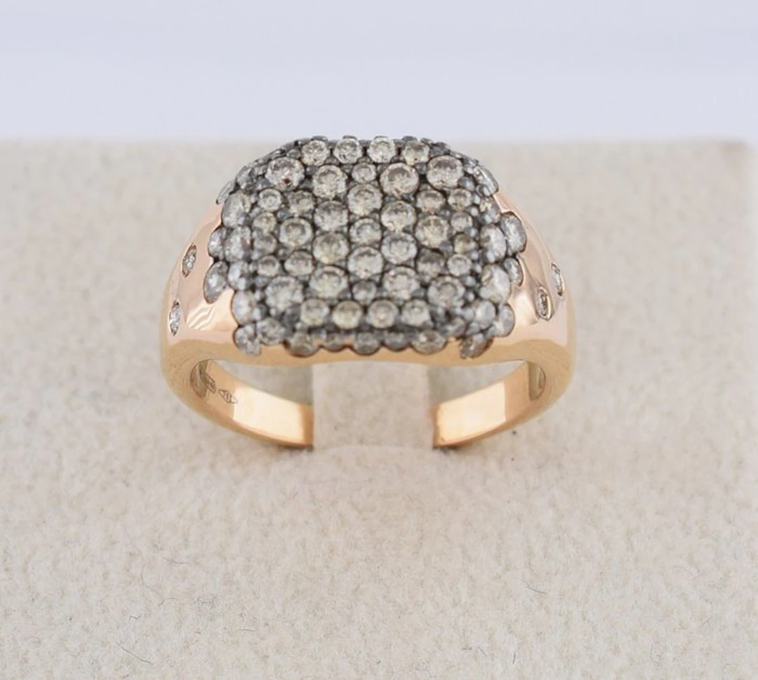 Ring - 18 kt. Rose gold - 1.20ct. tw. Diamond (Natural) - Diamond - 750