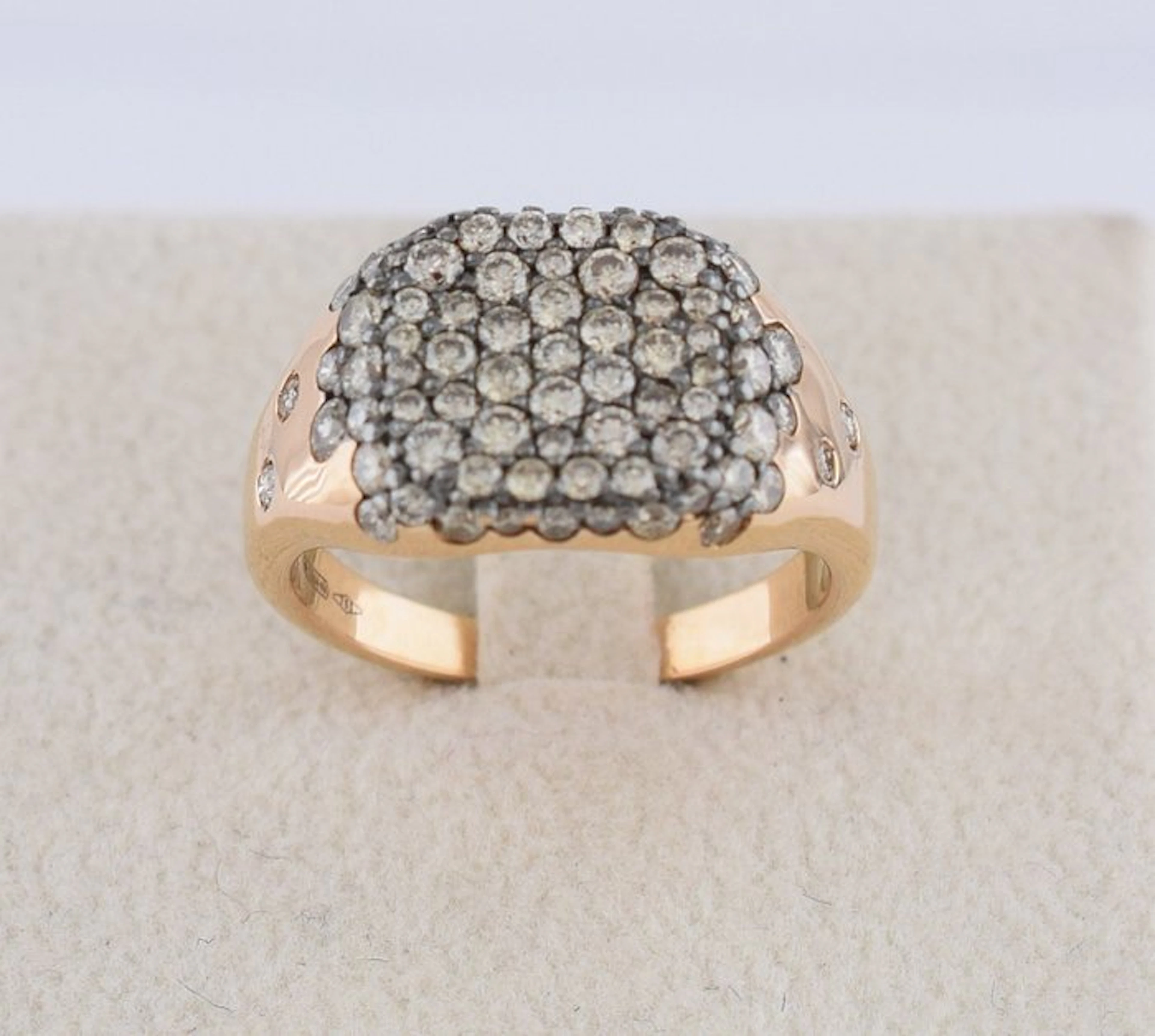 Ring - 18 kt. Rose gold - 1.20ct. tw. Diamond (Natural) - Diamond - 750