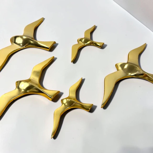 Wall decoration - Mid Century - A set of five birds.