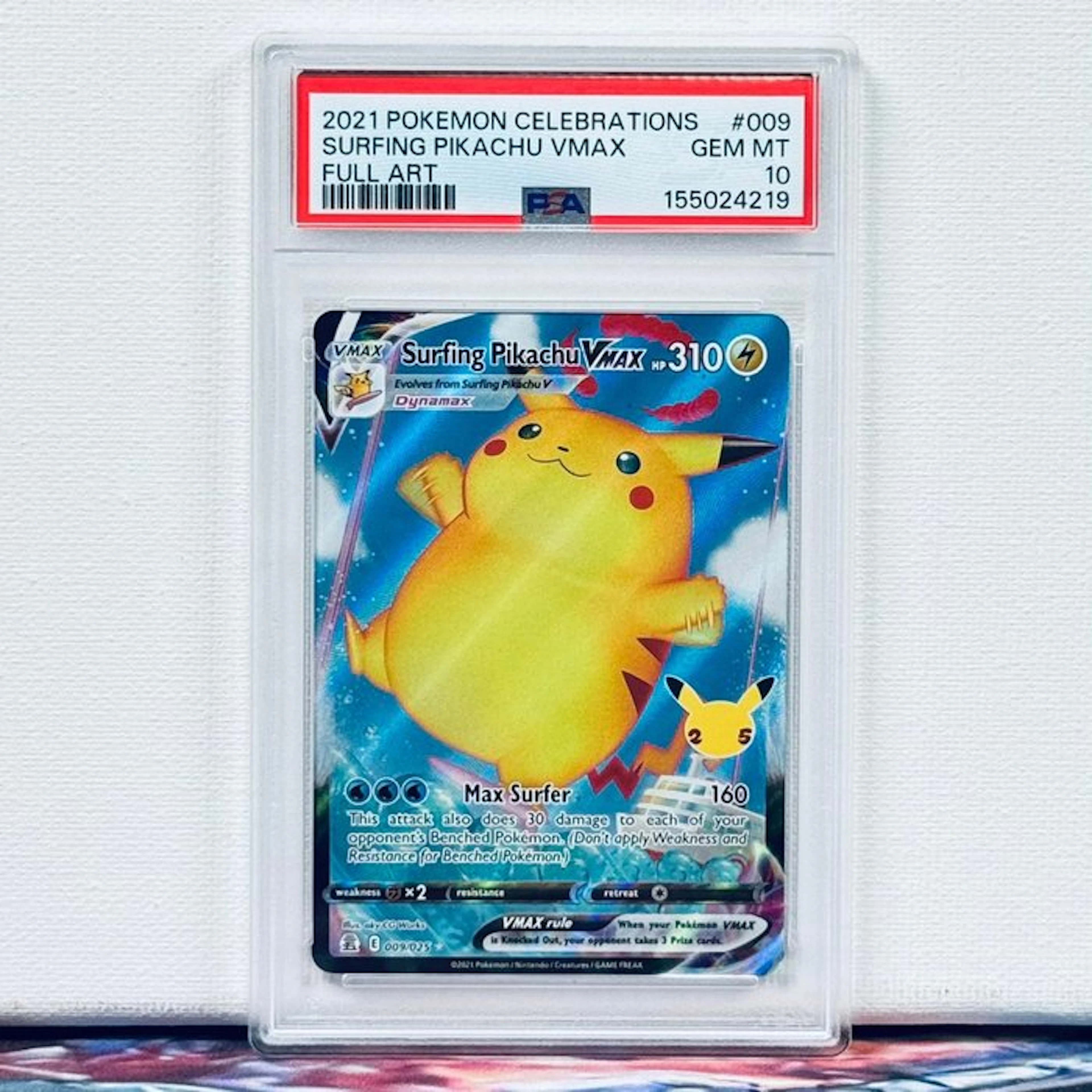 Pokémon Graded card - Surfing Pikachu VMAX #009 2021...