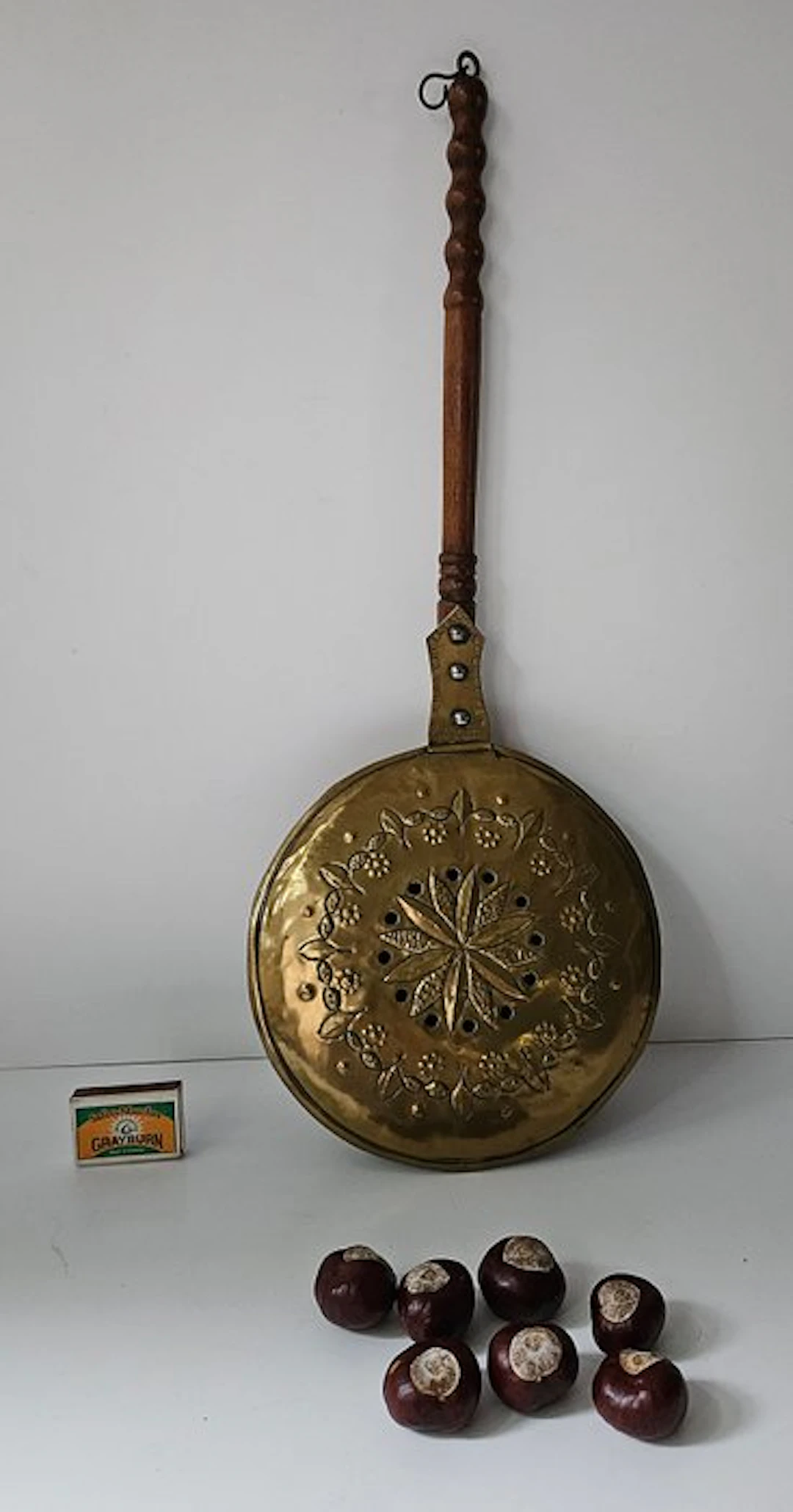 19e eeuwse handgemaakte Kastanjepan / Beddenpan - Pan - Copper