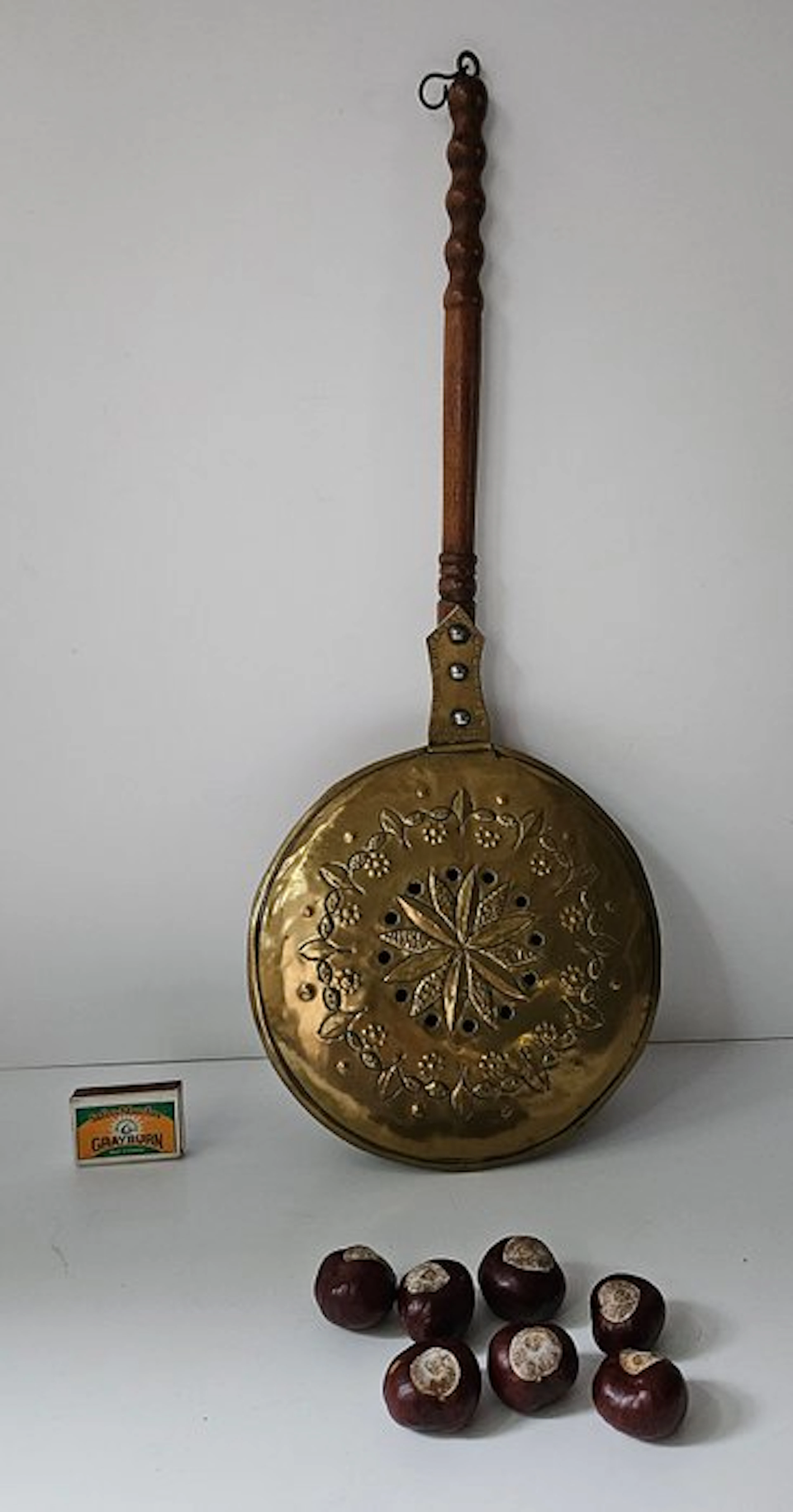 19e eeuwse handgemaakte Kastanjepan / Beddenpan - Pan - Copper