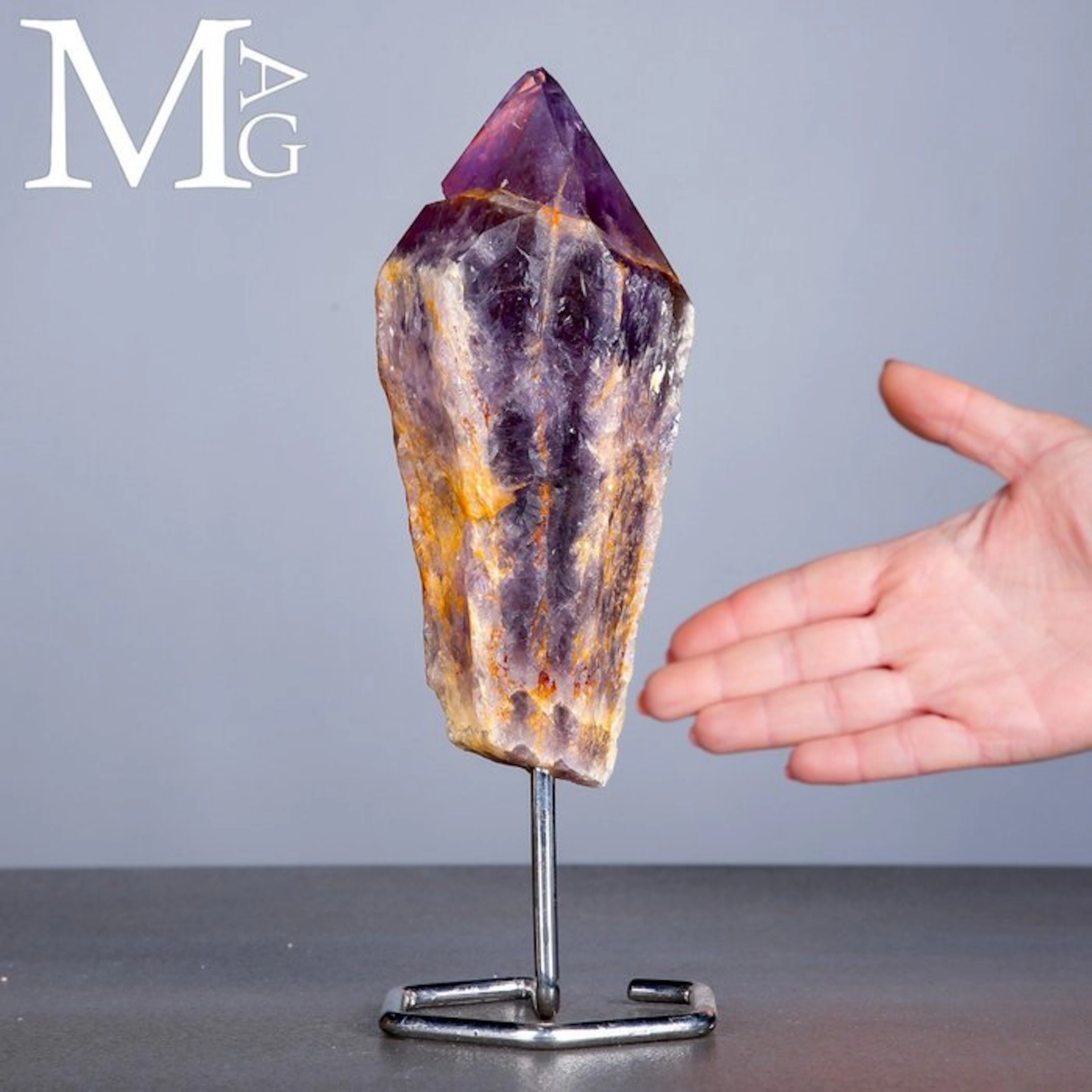Amethyst Crystal Point with Natural Vivid Purple...