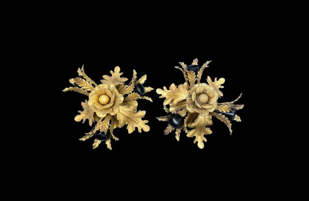 Banci Firenze - Wall sconce - Wrought iron with gold leaf.