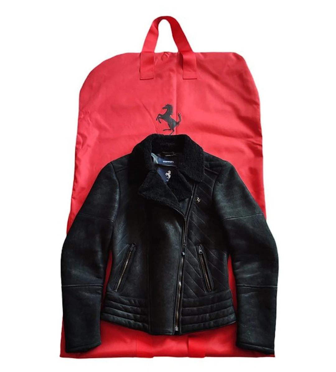 Ferrari - Blouson femme vintage cuir véritable façon nubuck - Années 90