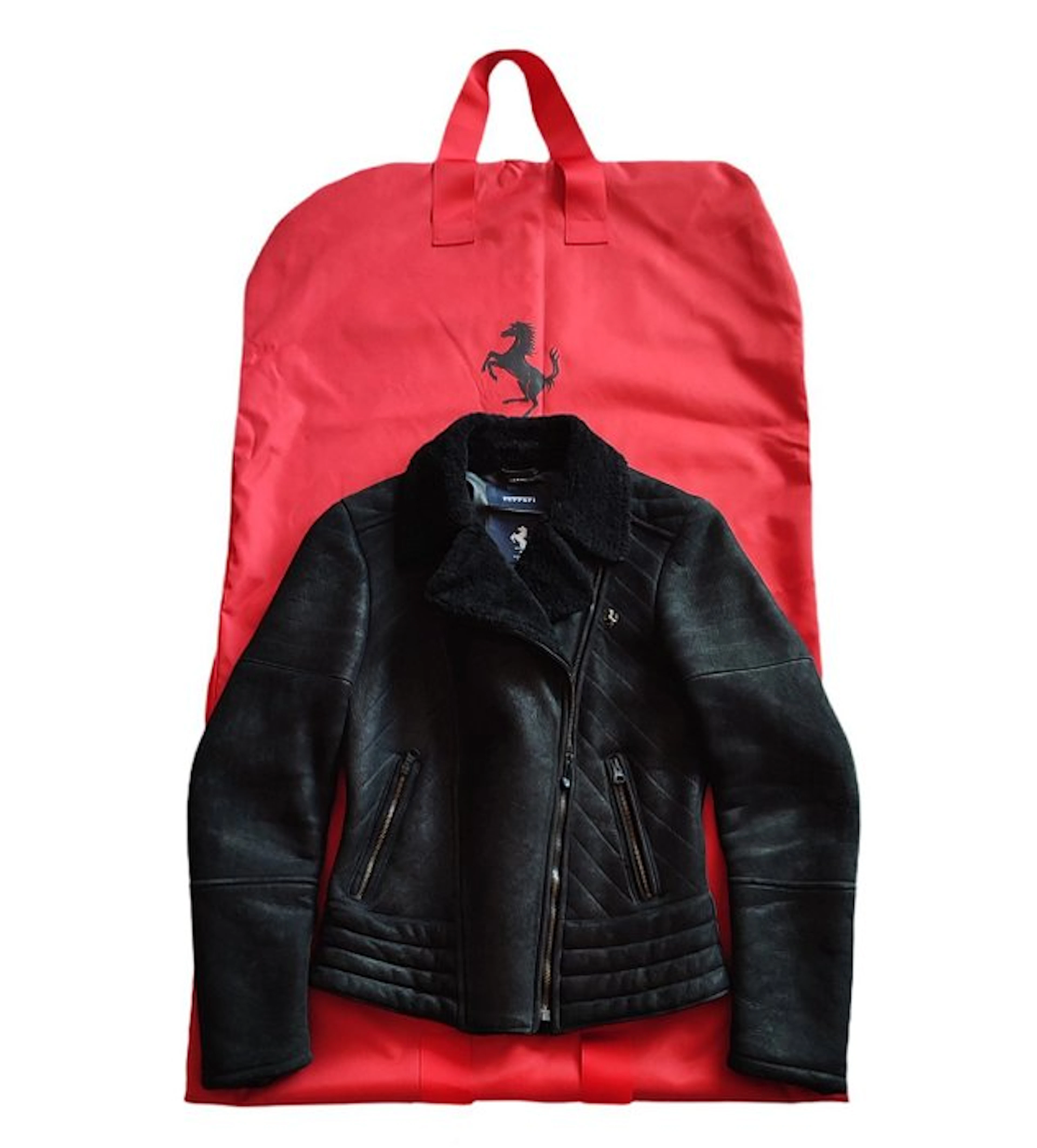Ferrari - Blouson femme vintage cuir véritable façon nubuck - Années 90