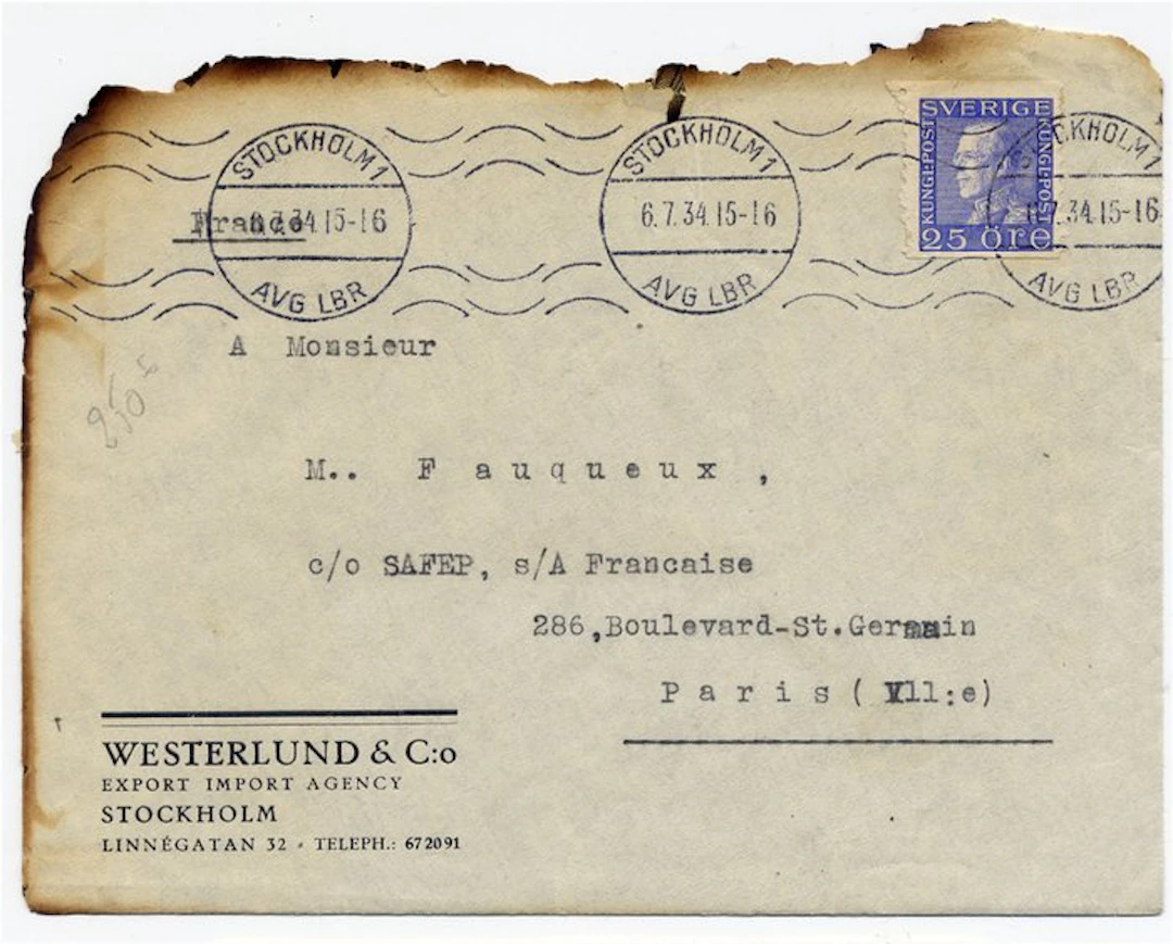 Sweden 1934 - Crash Mail – Stockholm-Malmö Air Disaster –...