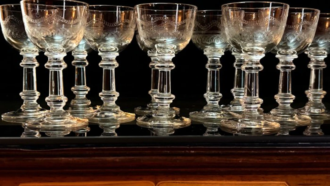 Val Saint Lambert - Drinking glass (12) - Lothaire - Glass
