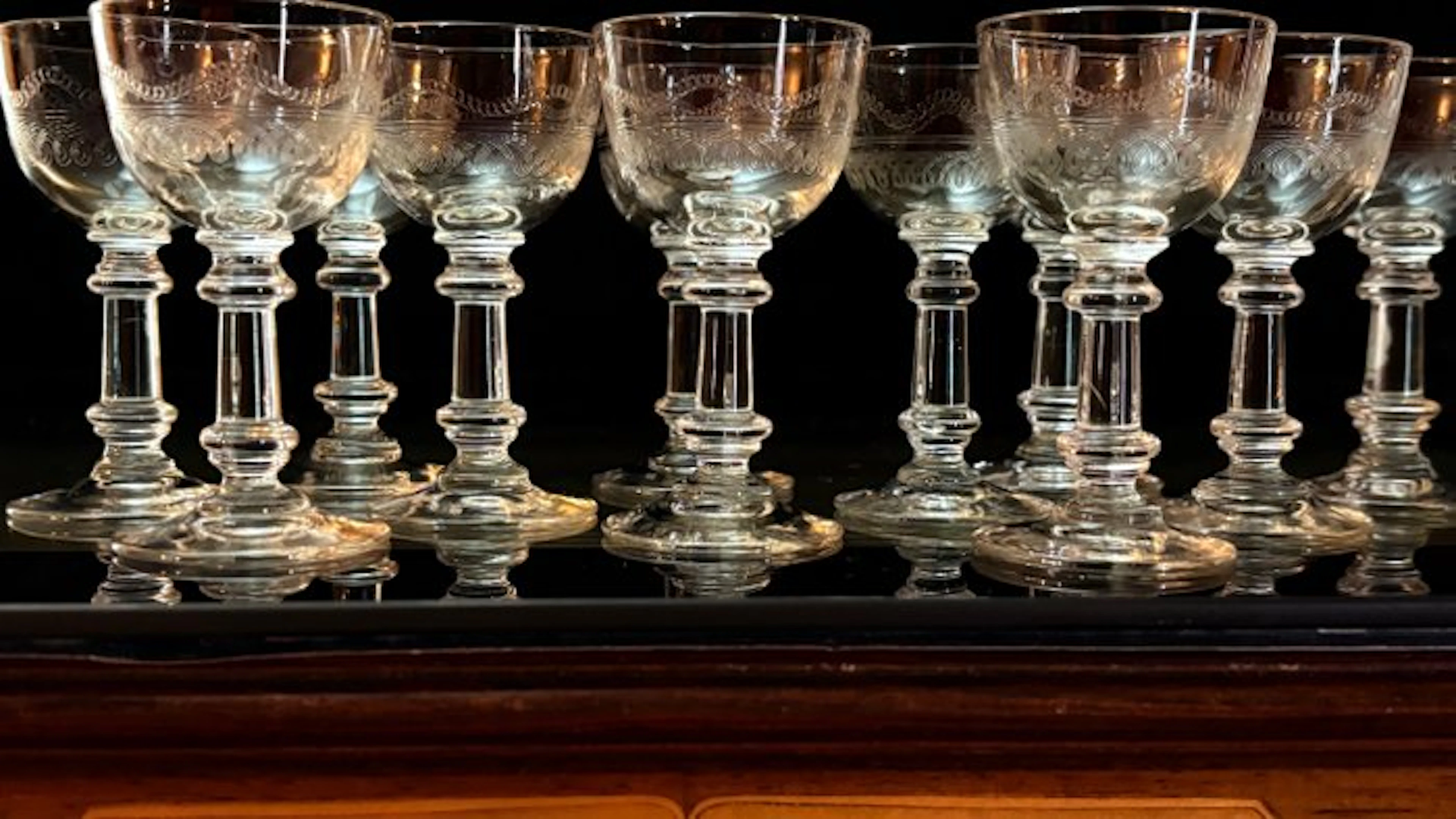 Val Saint Lambert - Drinking glass (12) - Lothaire - Glass