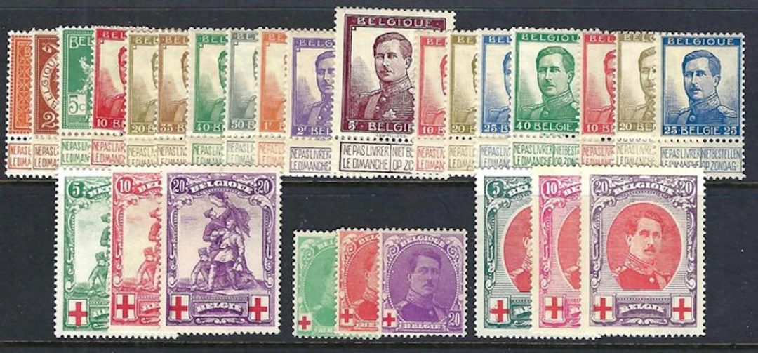 Belgium 1912/1915 - 4 On the following complete series (Pellens