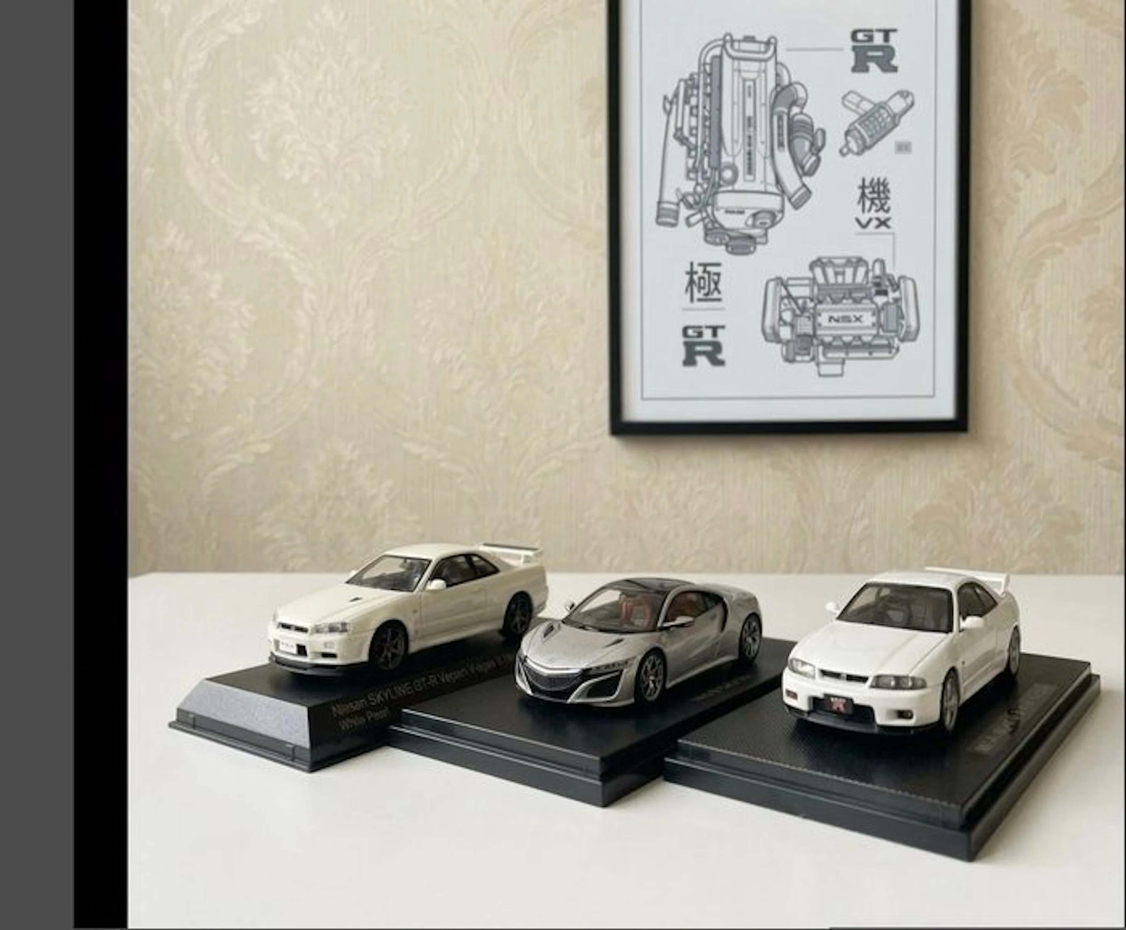 Ebbro 1:43 - Model car (3) - Honda NSX / Nissan Skyline