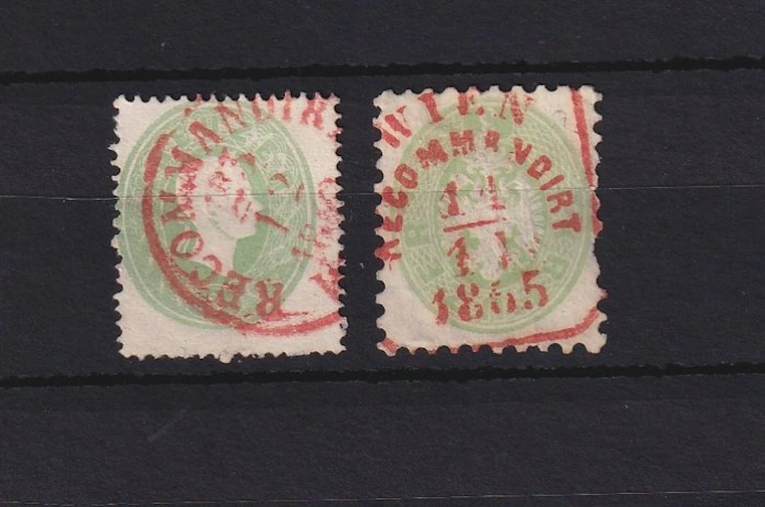 Austria 1861/1863 - rare oblitération - Yvert n°18 et 23