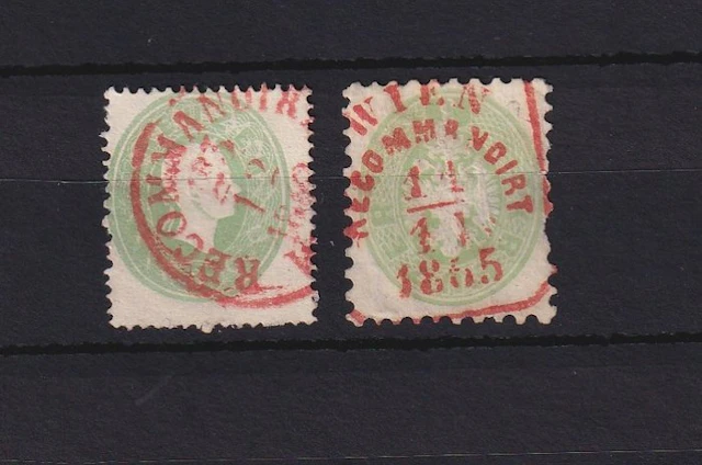 Austria 1861/1863 - rare oblitération - Yvert n°18 et 23