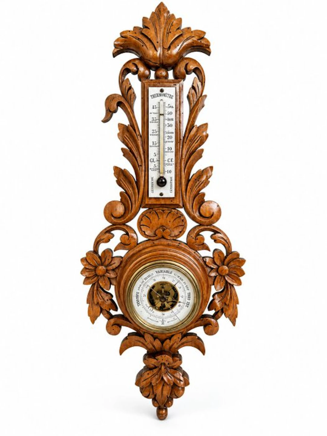 Barometer - Wood - barometer-thermometer