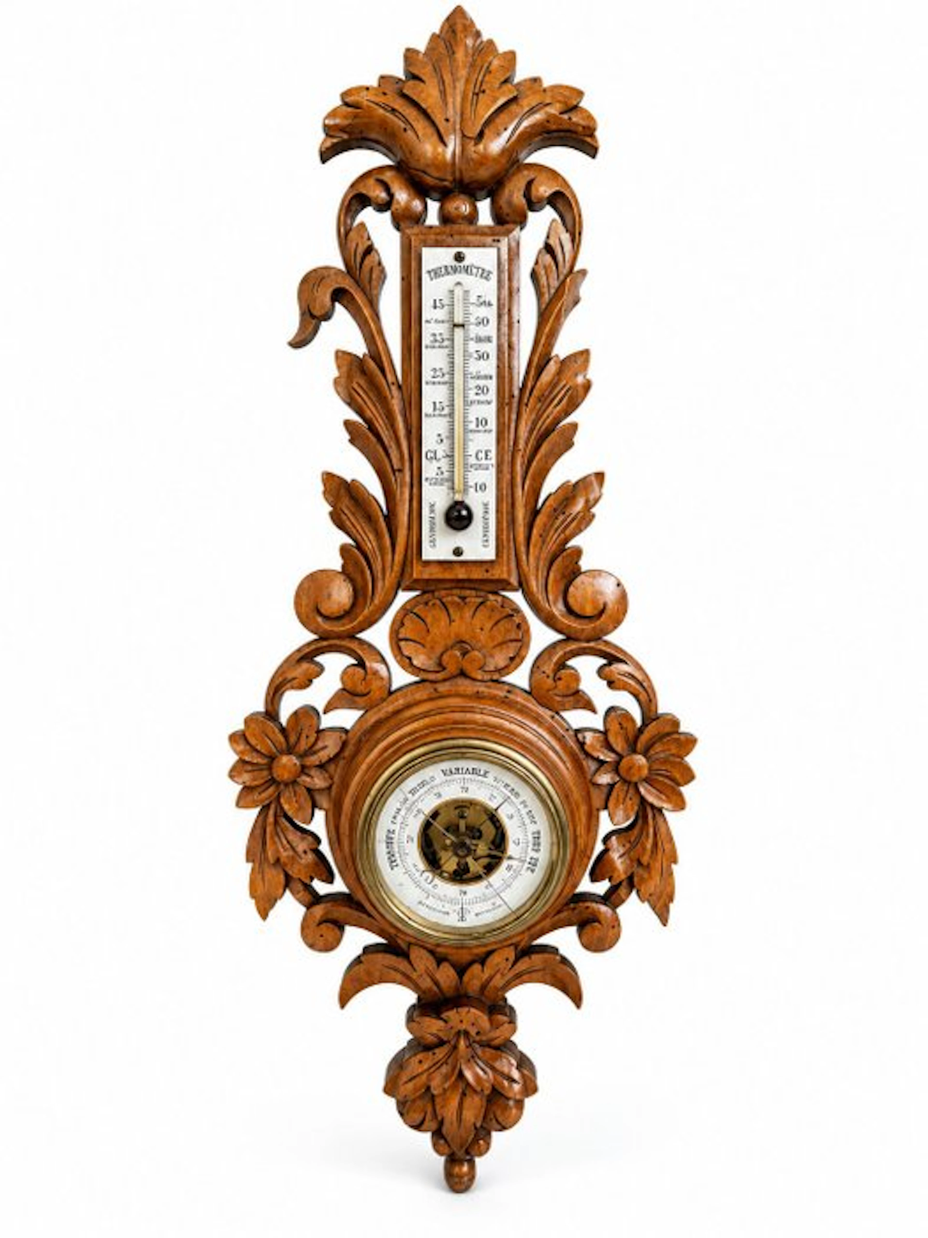 Barometer - Wood - barometer-thermometer
