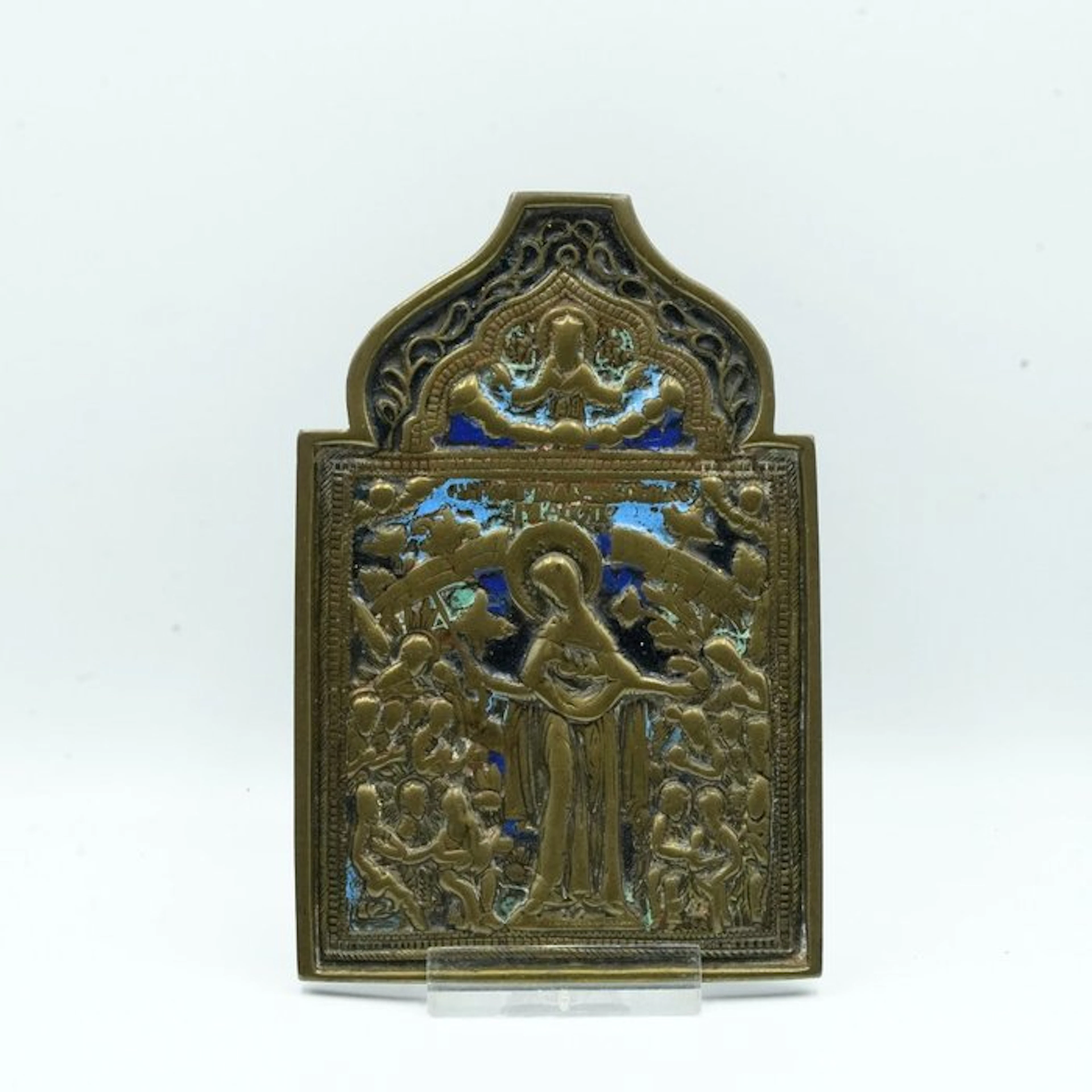 Icon - Mother of God Joy of All Who Sorrow - Brass, Enamel