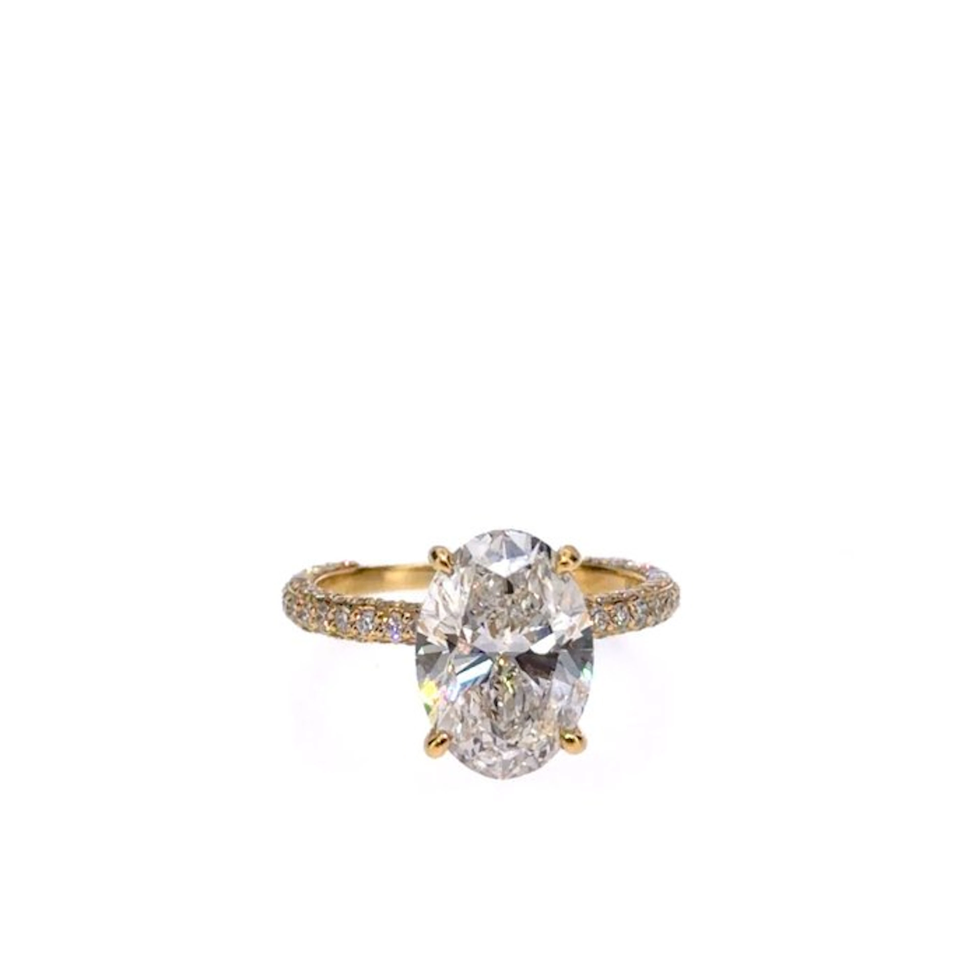 Ring - 18 kt. Yellow gold - 4.06ct. tw. Diamond (Lab-grown) - Diamond