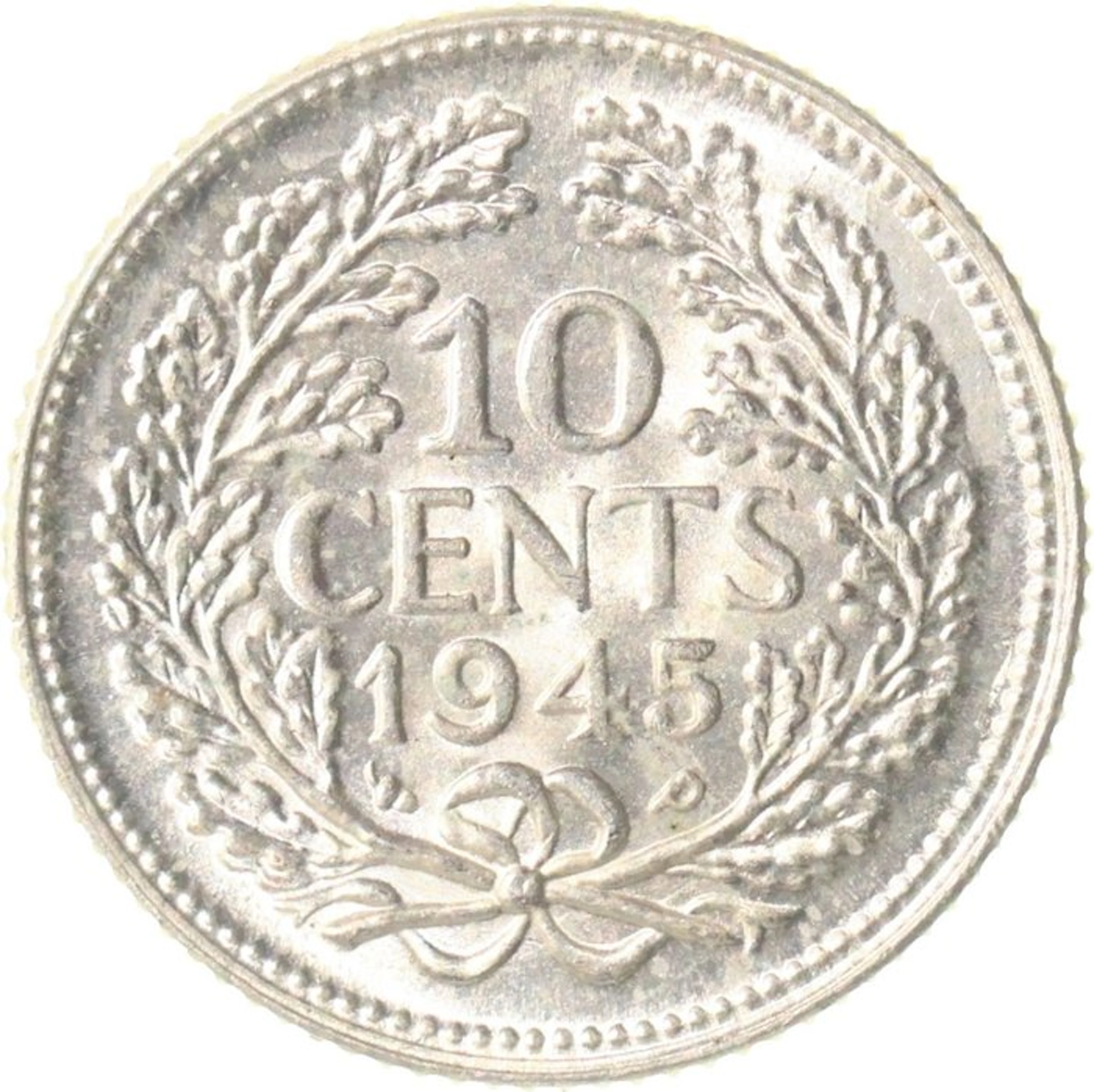 Netherlands. Wilhelmina. 10 Cents 1945 EP KWALITEIT & ZELDZAAM