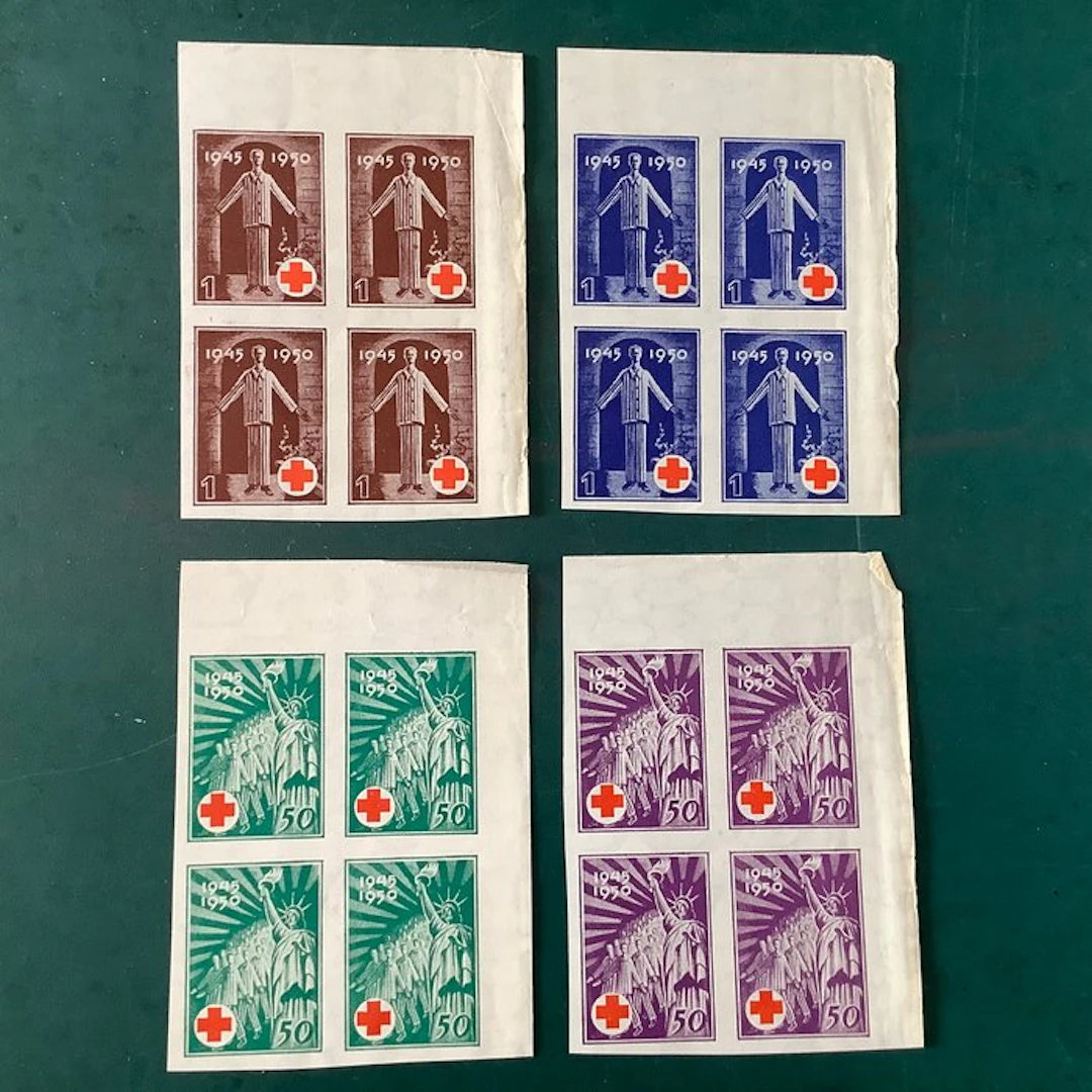 Croatia 1945 - Red Cross: untouched samples in a block of...