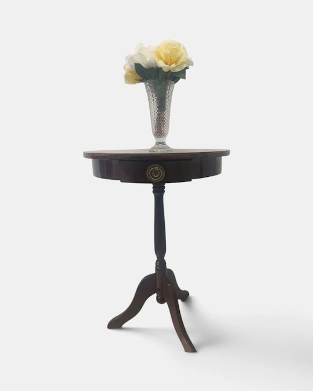 Side table - Beech - Gueridon column table 1970