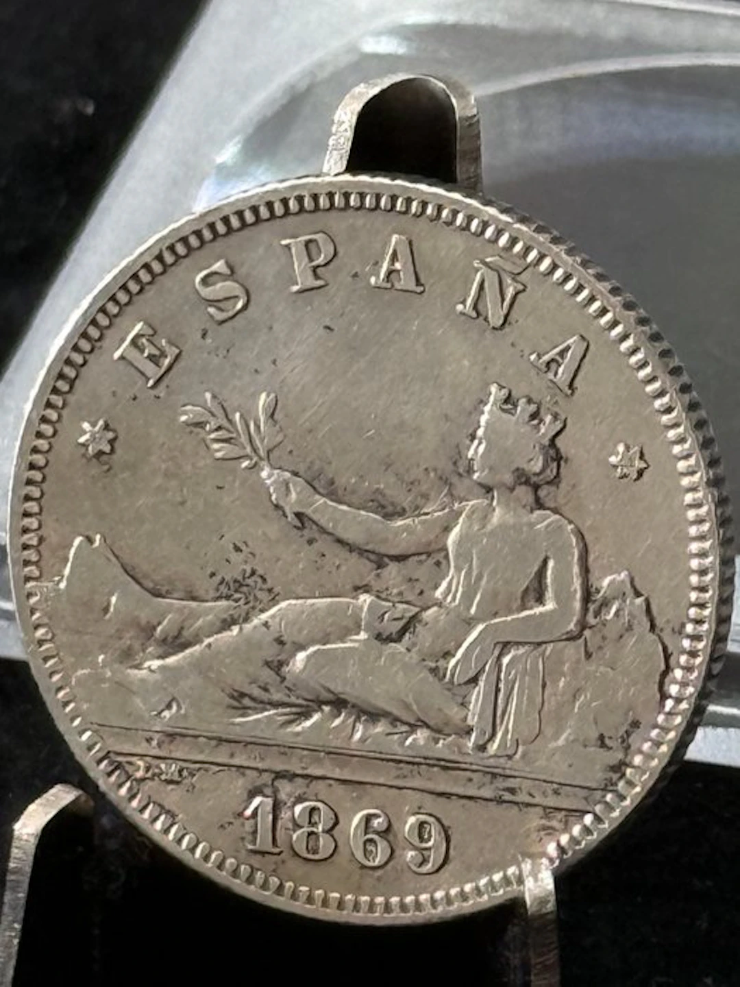 Spain. Gobierno Provisional. 2 Pesetas 1869*69 SNM (No reserve price)