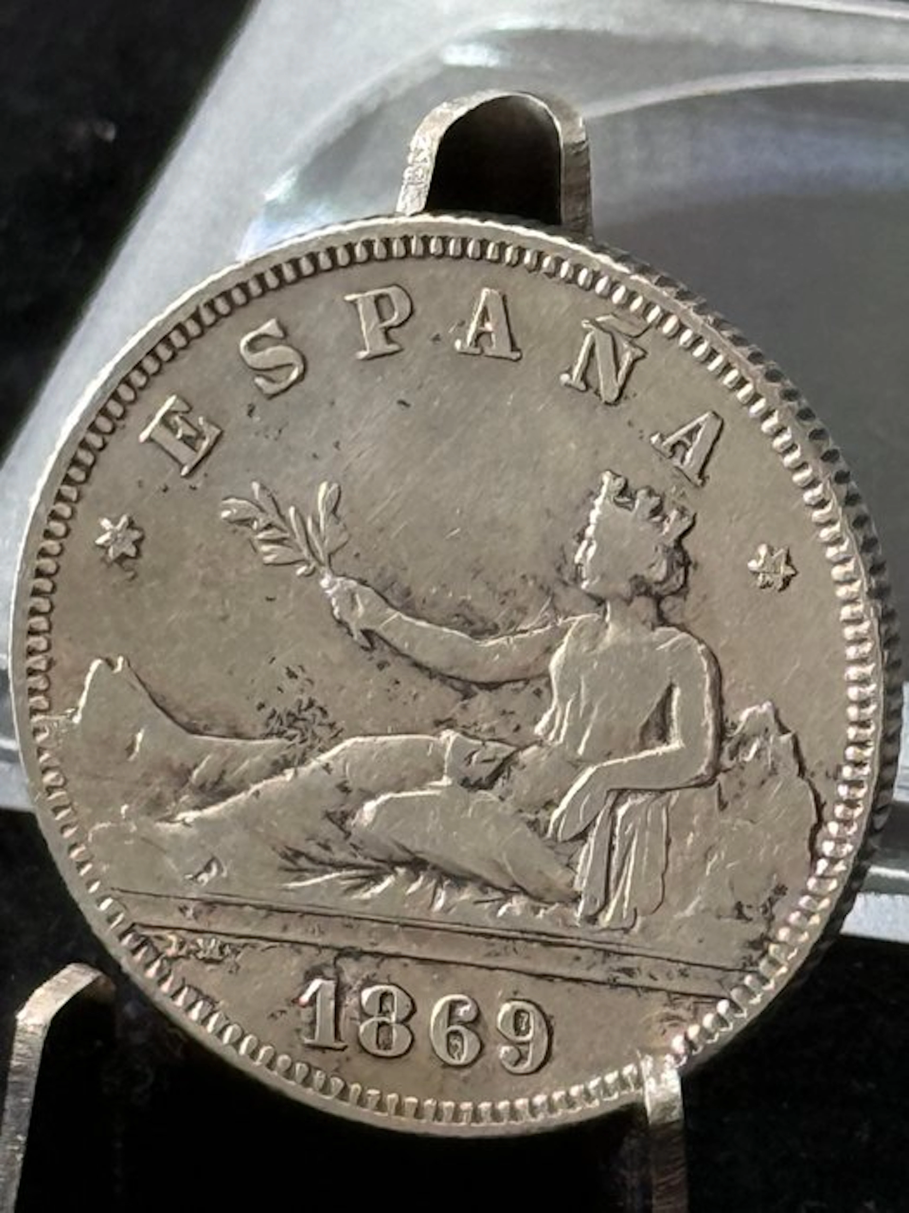 Spain. Gobierno Provisional. 2 Pesetas 1869*69 SNM (No reserve price)