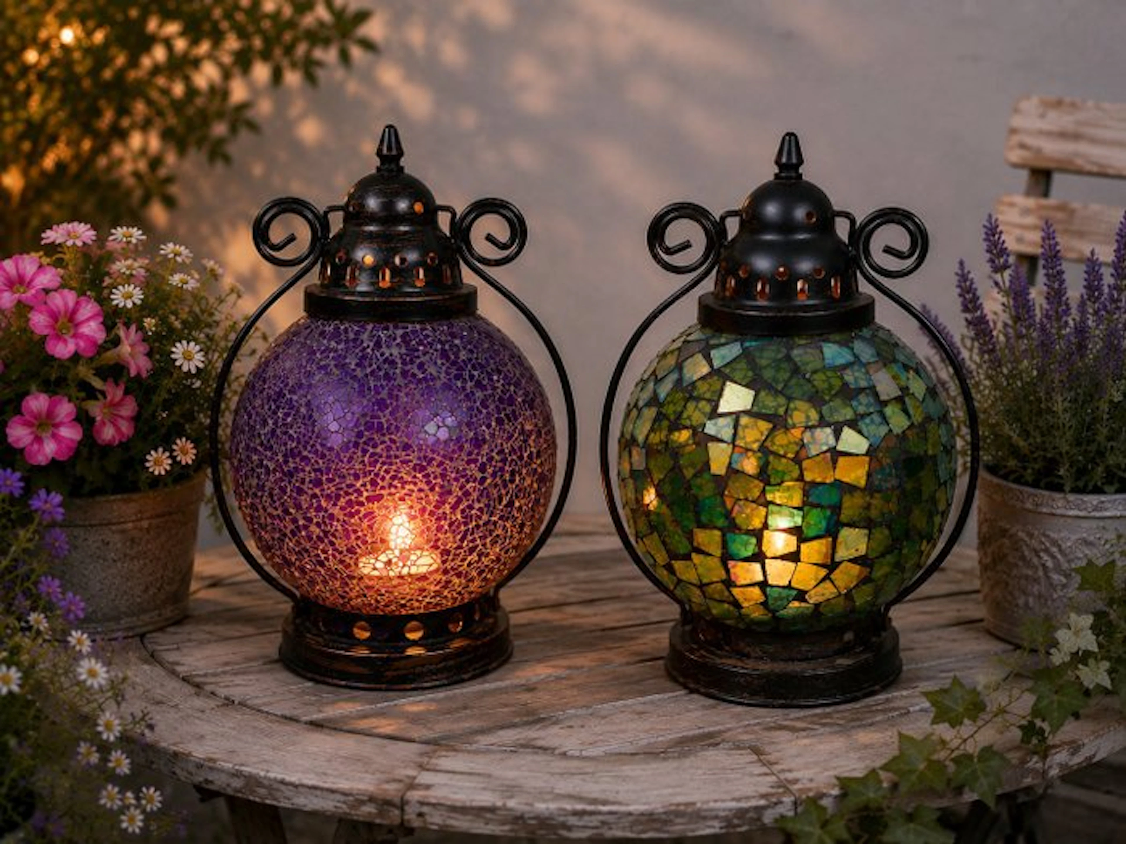 Lamp (2) - glass and metal