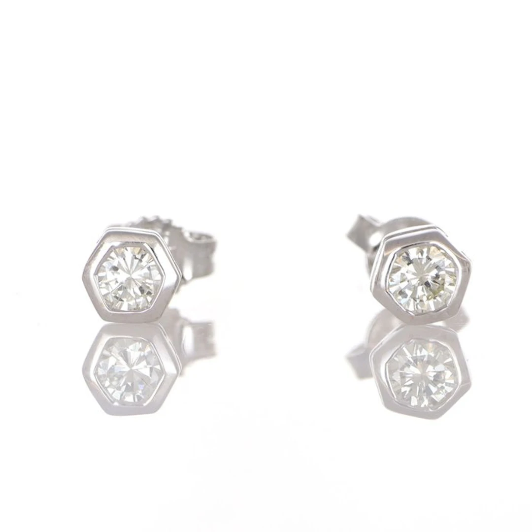 No reserve price - Earrings - 18 kt. White gold - 0.50ct. tw. Diamond (Natural)