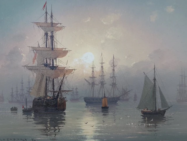 Karpenko Vitalii (XX-XX) - Seascape with ships