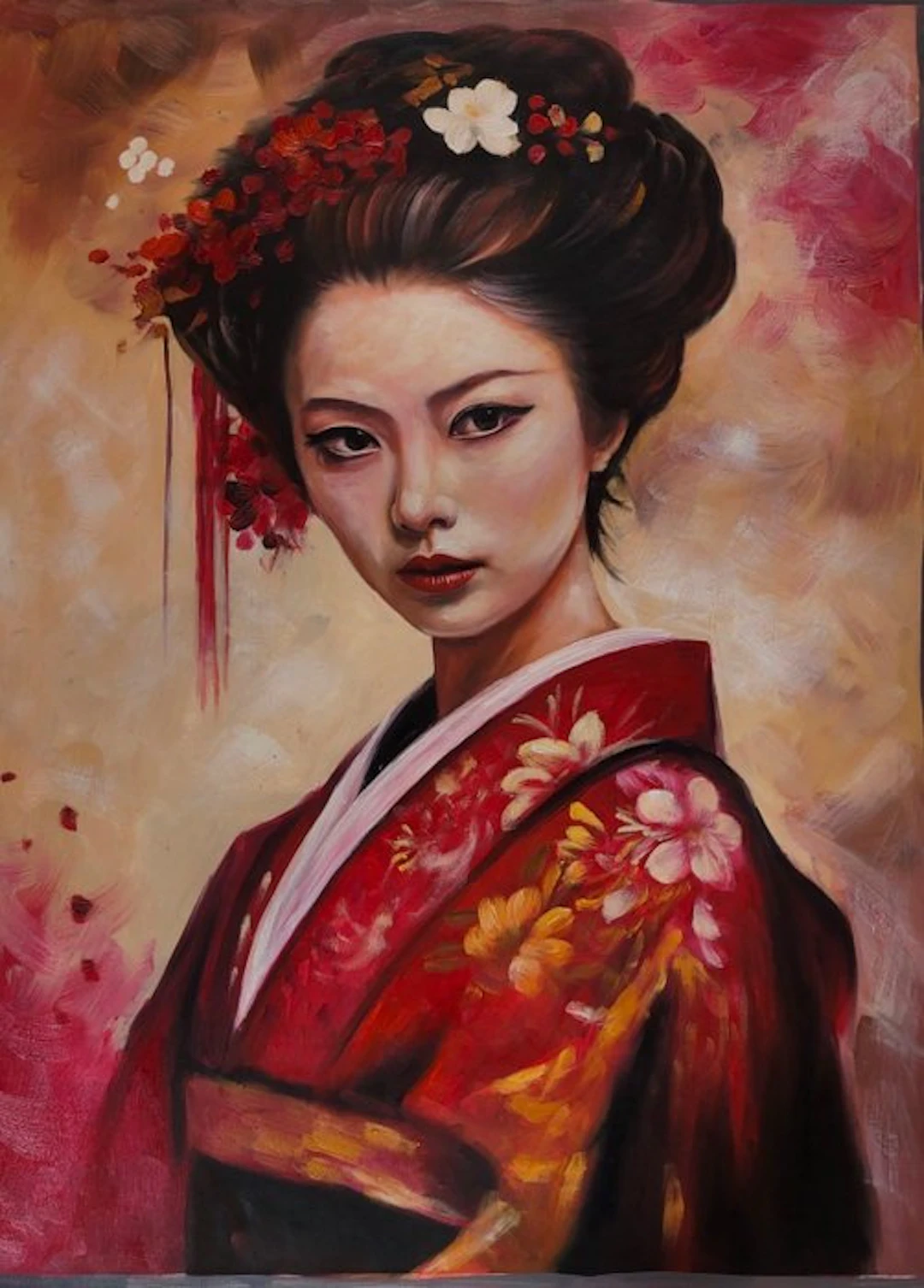 Nguyen Robert - La Dame en Kimono ↑80 →60 cm → Starting price 1€ ✓