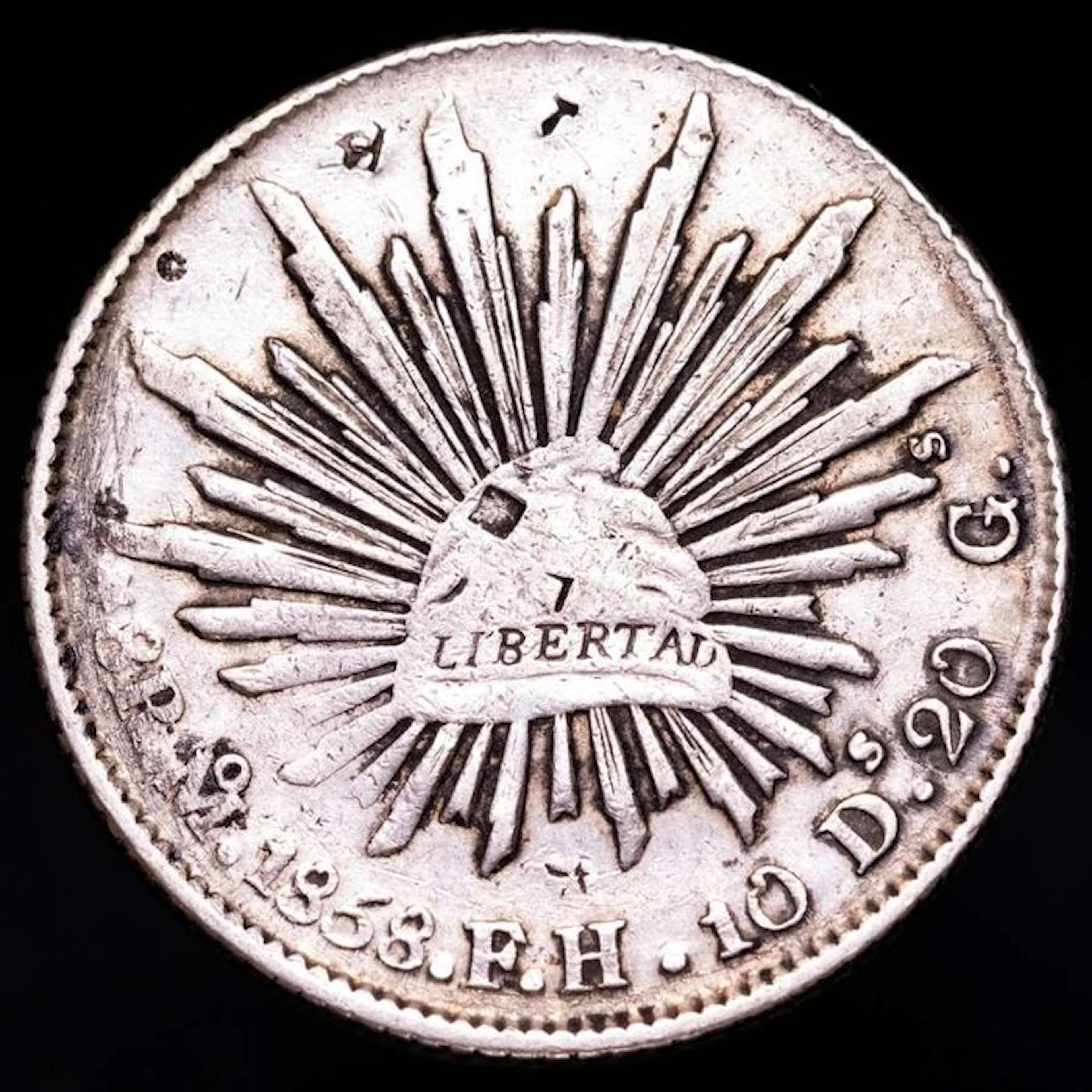 Mexico. 8 Reales Mexico mint. 1858 F.H (No reserve price)