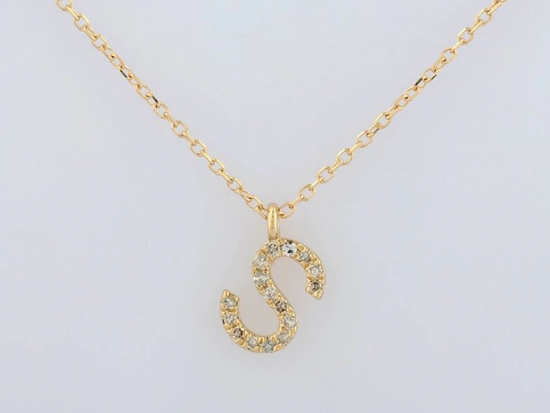 Necklace with pendant - 14 kt. Yellow gold - 0.07ct. tw. Diamond (Natural)
