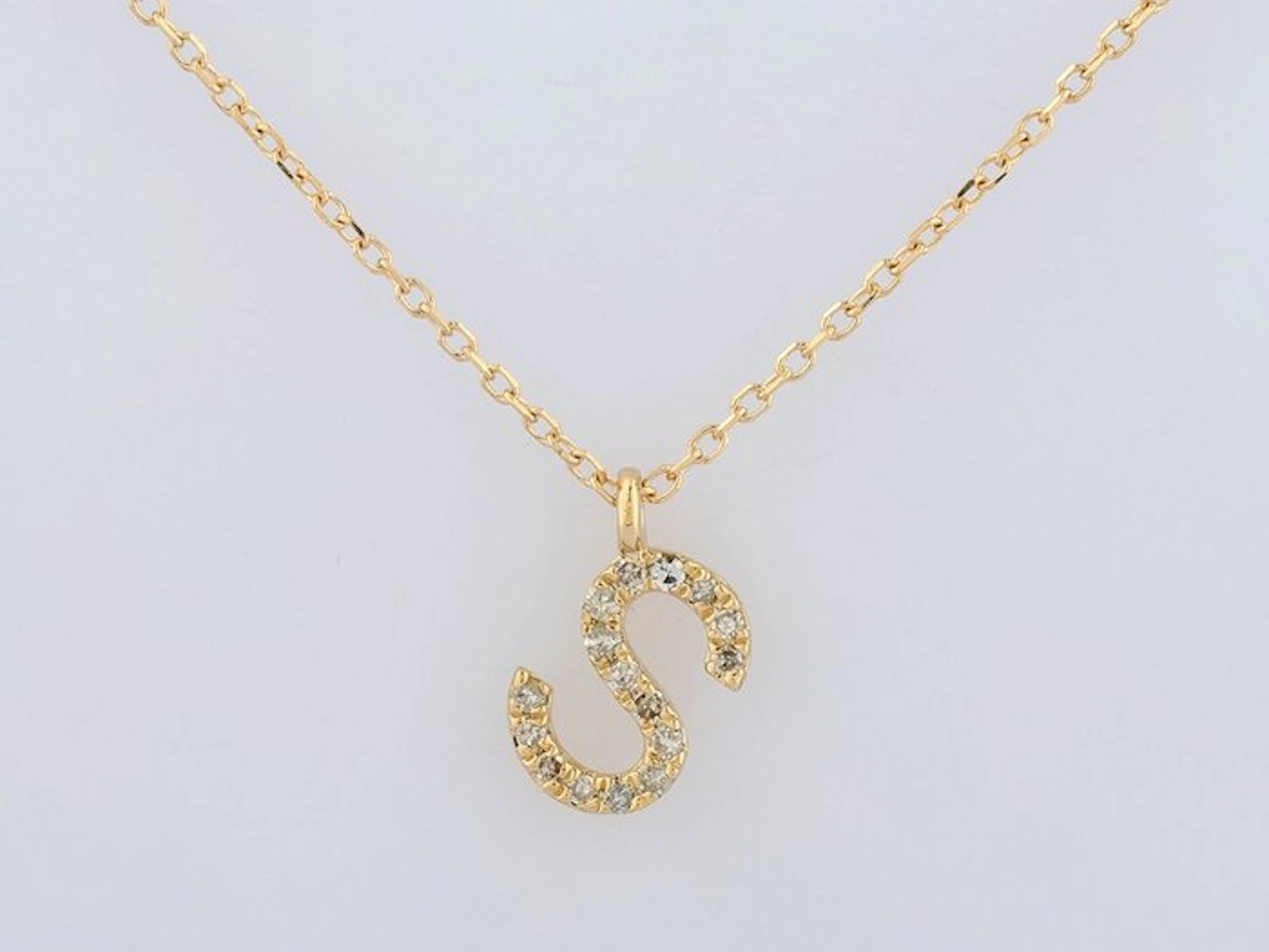 Necklace with pendant - 14 kt. Yellow gold - 0.07ct. tw. Diamond (Natural)