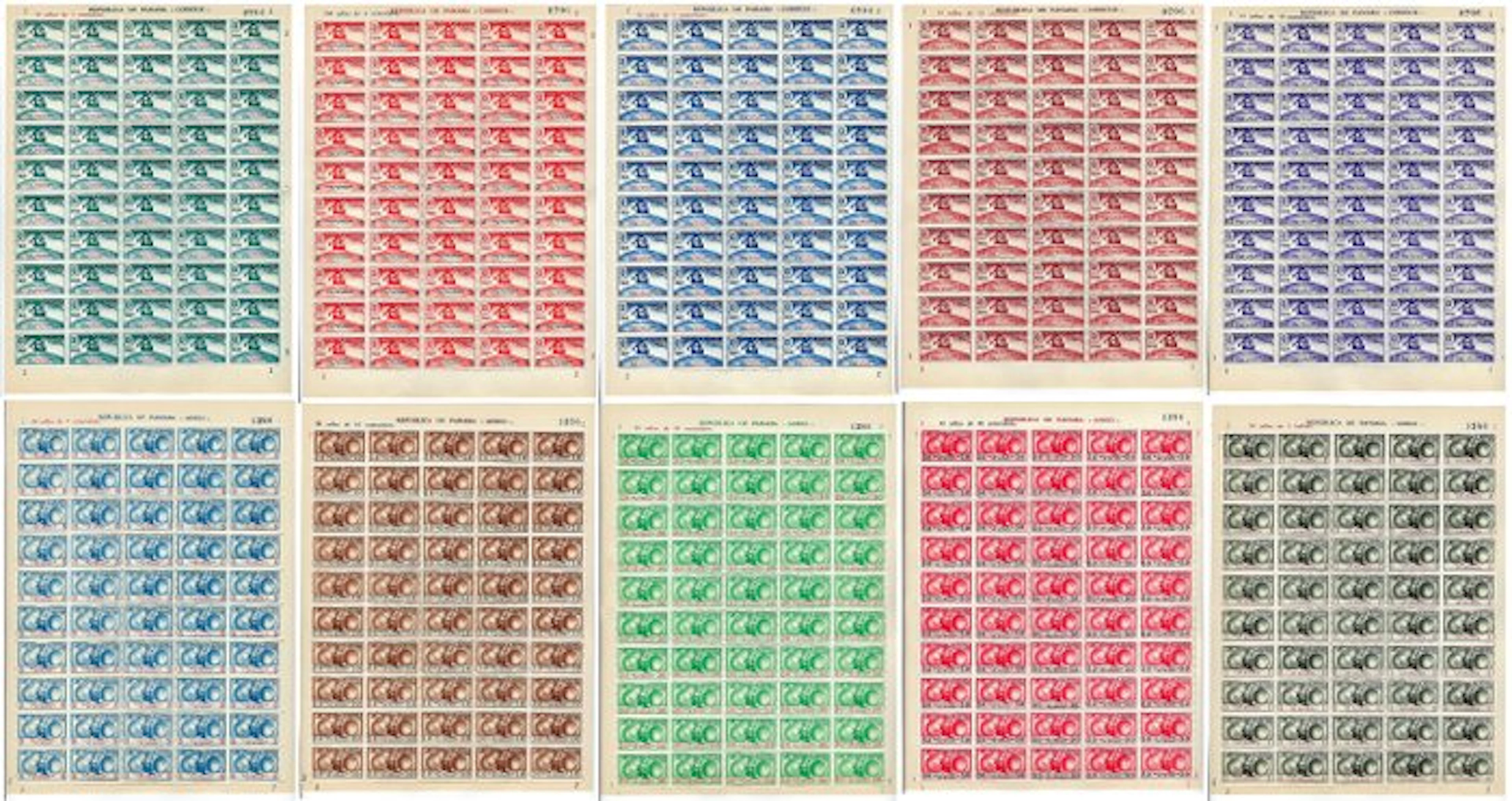 Panama 1935 - Culumbus Unissued on complete sheets