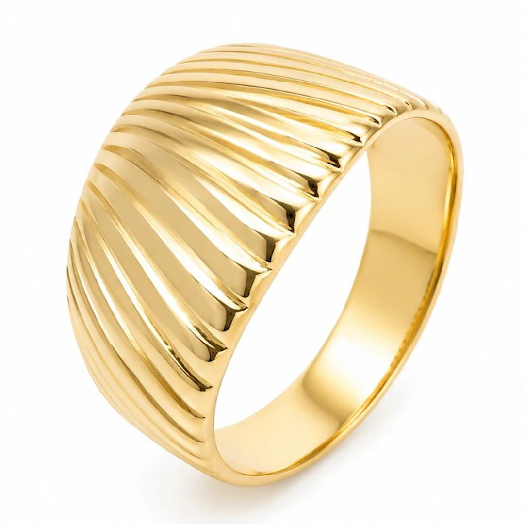 Ring - 18 kt. Yellow gold - Made in Italy - Handmade