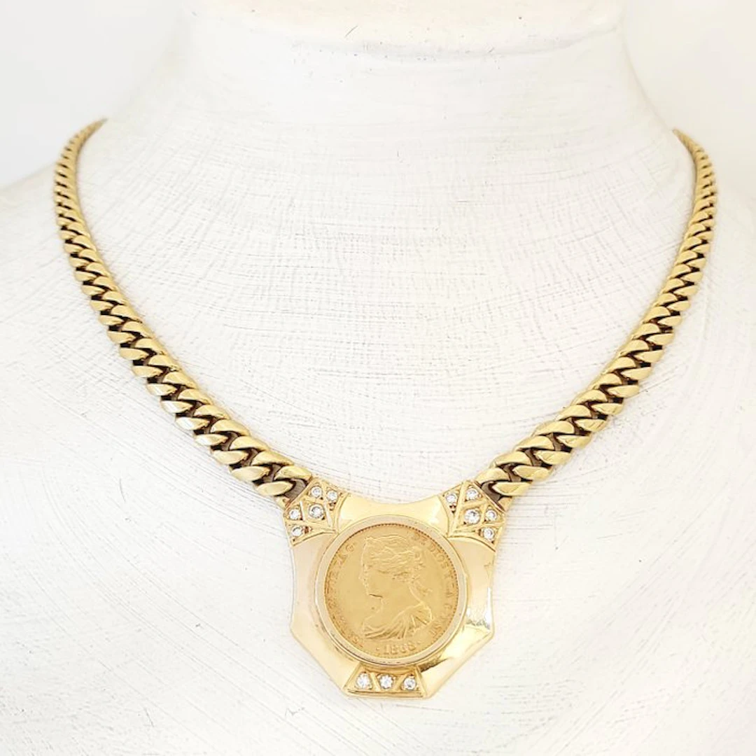 Necklace - 18 kt. Yellow gold - 0.81ct. tw. Diamond (Natural) - 22k