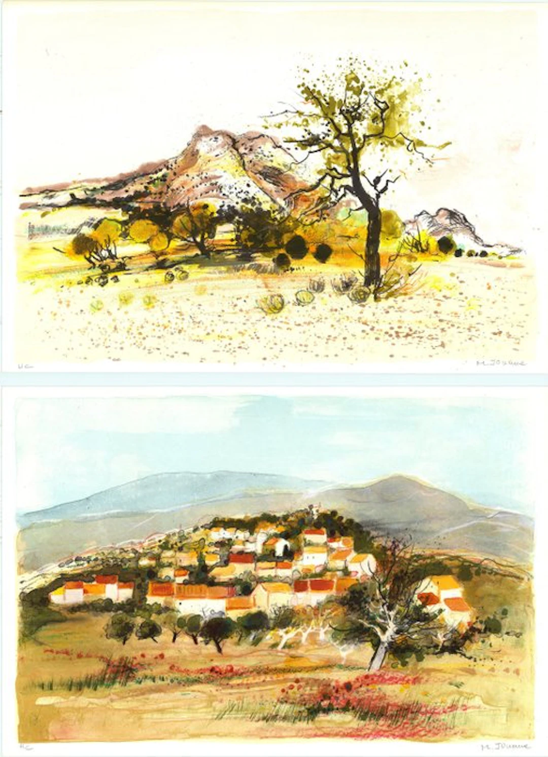 Michel Jouenne (1933) - Lot de 2 lithographies : Les...
