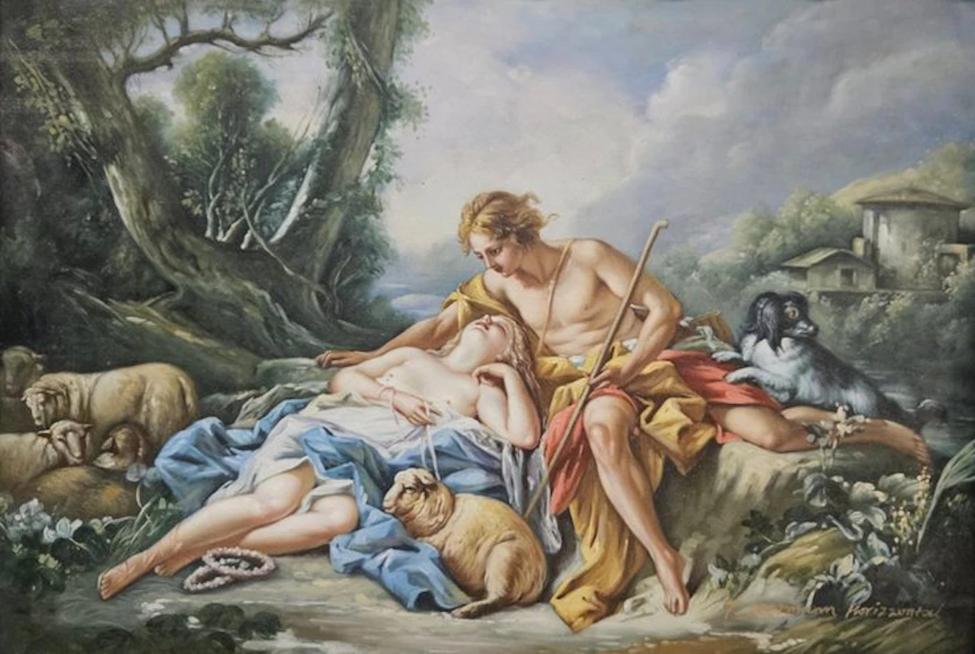 T. Akerman (XX), da François Boucher - Dafni e Cloe