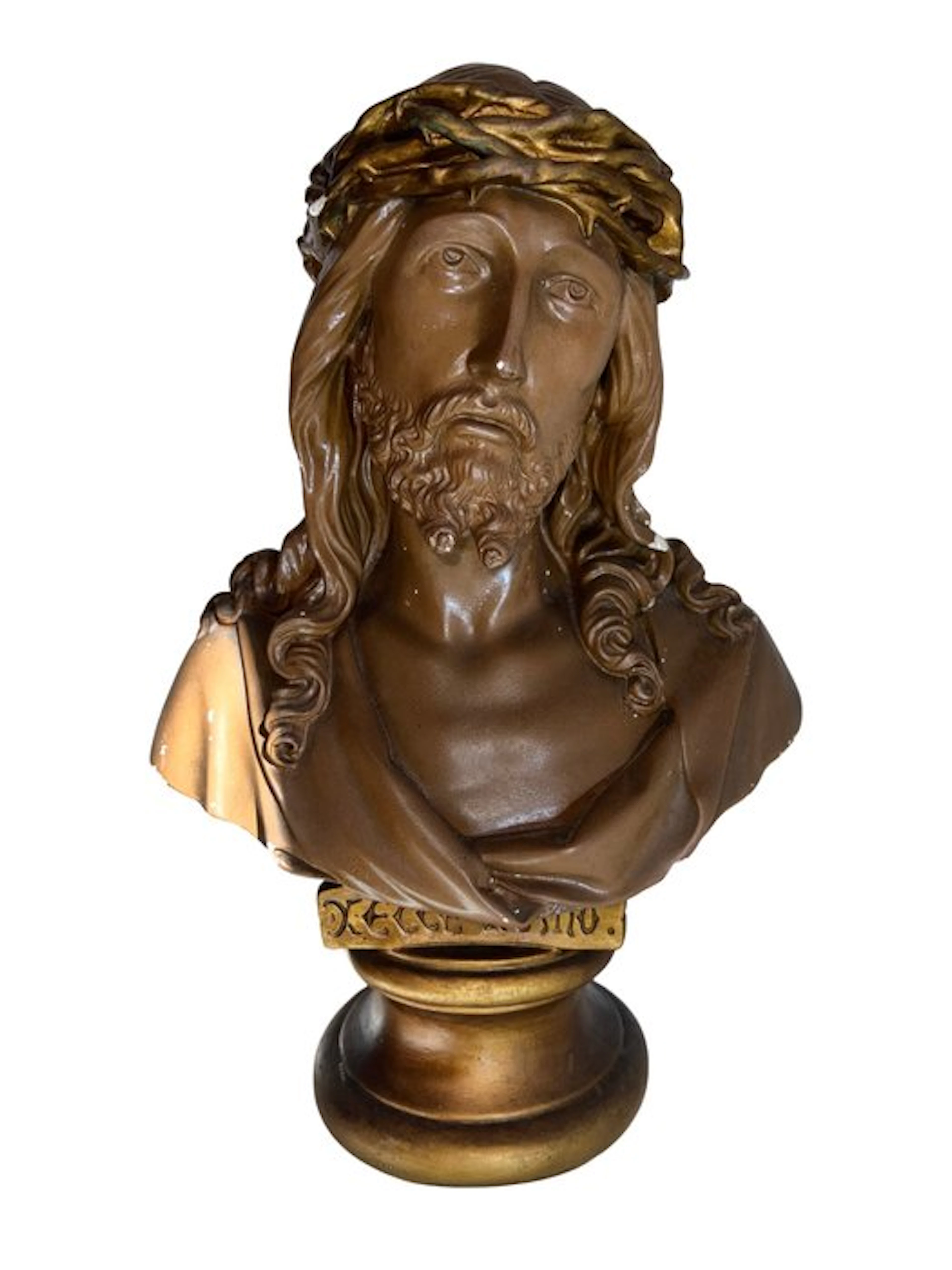 Bust, Ecce Homo – Large devotional bust of Christ with...