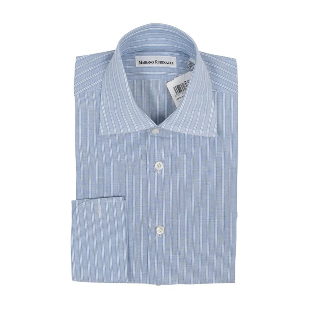 RUBINACCI NAPOLI - Size 15 - 38 - Blue Shirt Striped...