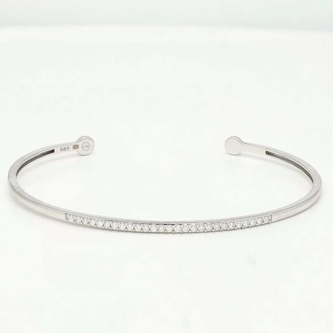 Bracelet - 14 kt. White gold Diamond (Natural) - Cuff