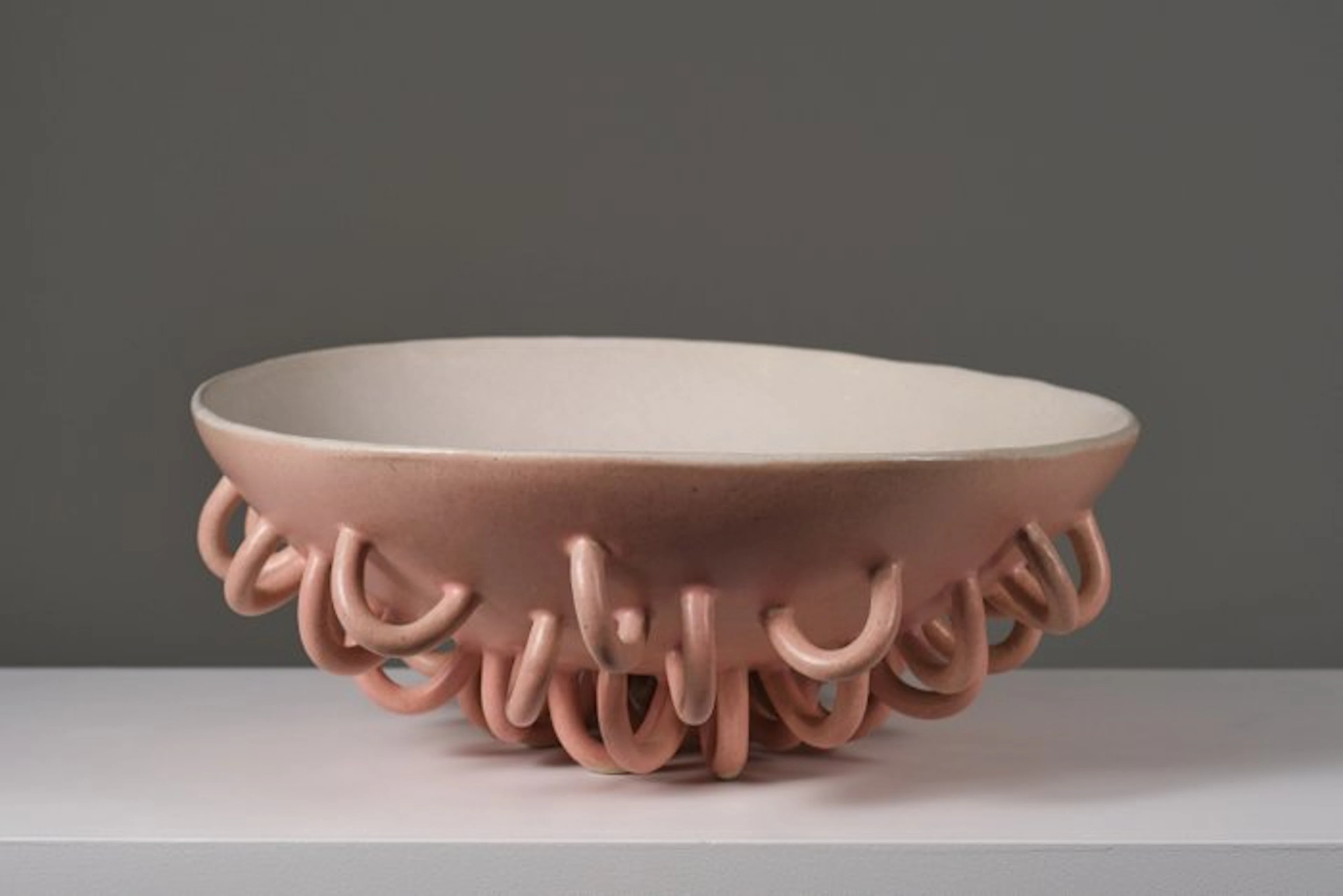 Rosa Cortiella - Tray - Ondes 1 - Clay, Enamel