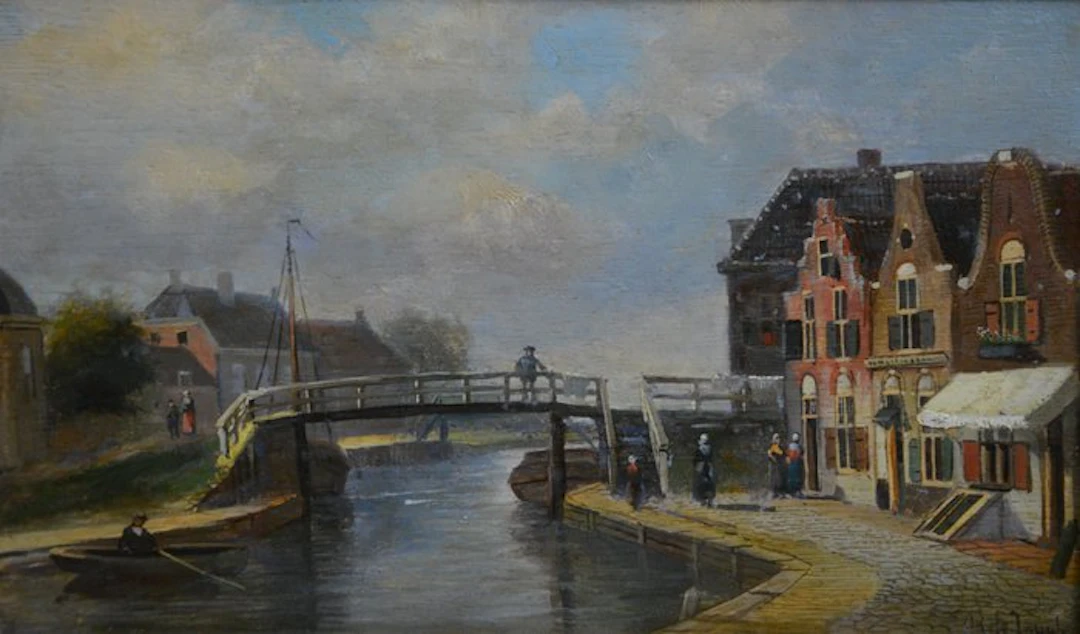 O. R. de Jongh (1812-1896) - Winters stadsgezicht