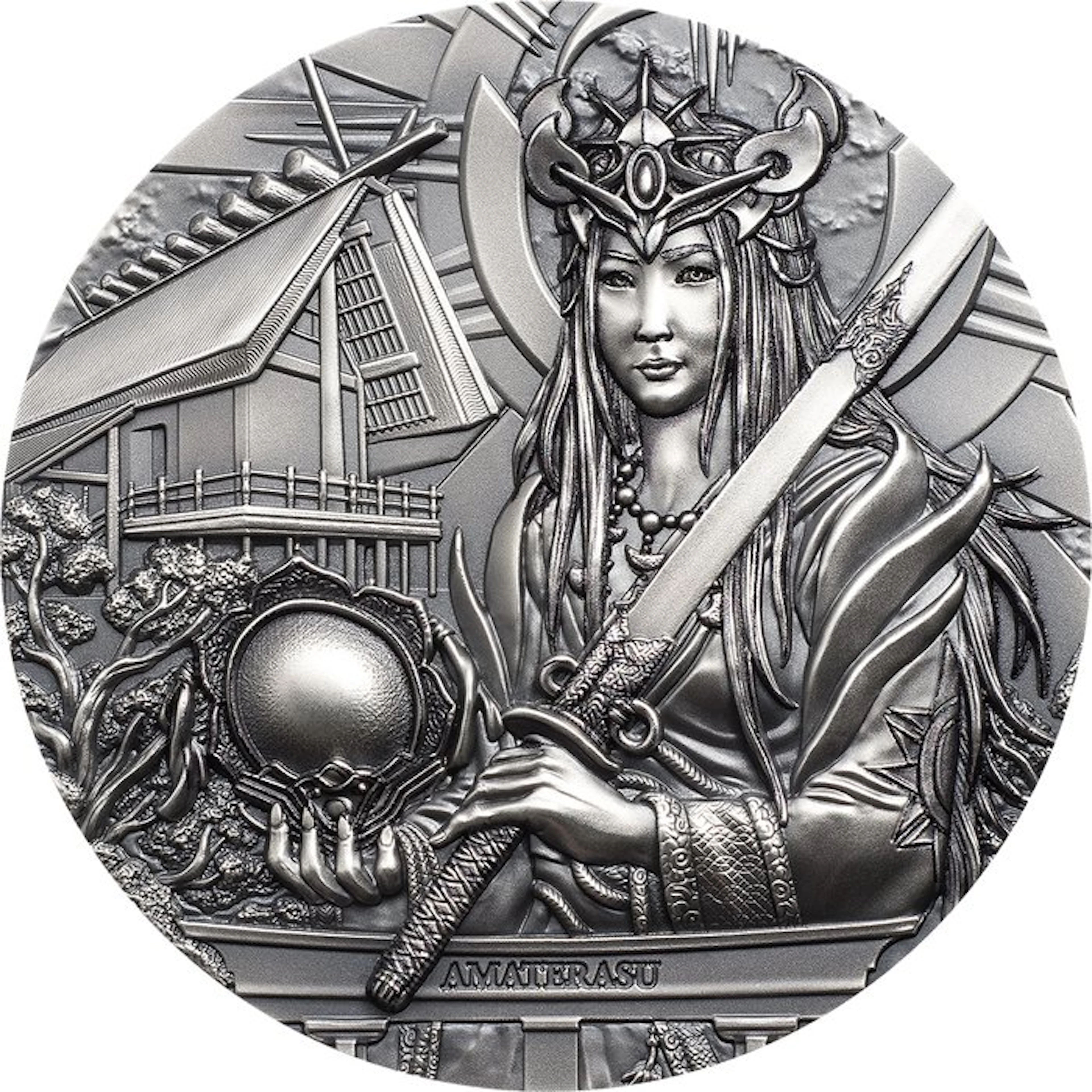 Cook Islands. 20 Dollars 2021 Gods of the World - Amaterasu 3 Oz, (.999)