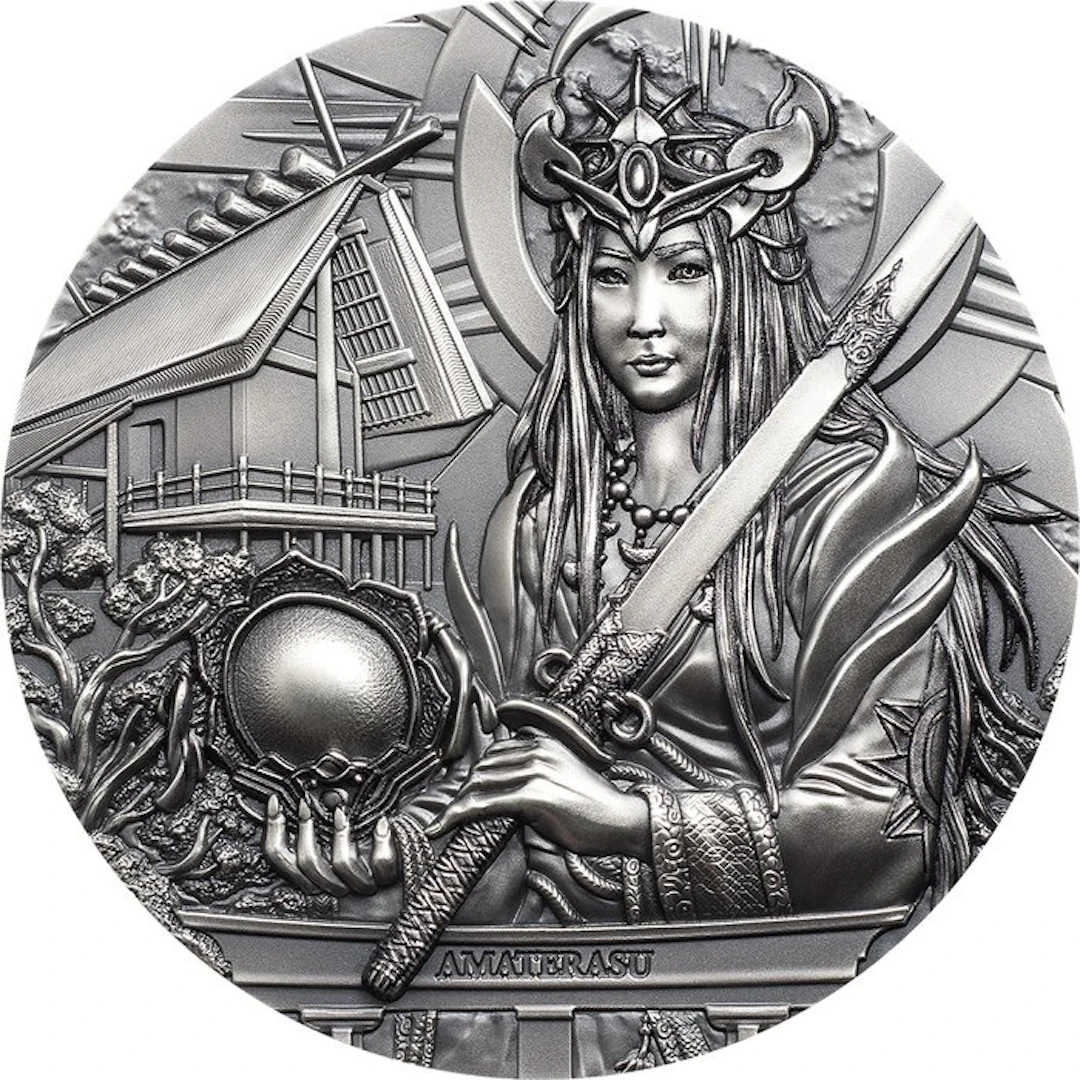 Cook Islands. 20 Dollars 2021 Gods of the World - Amaterasu 3 Oz, (.999)