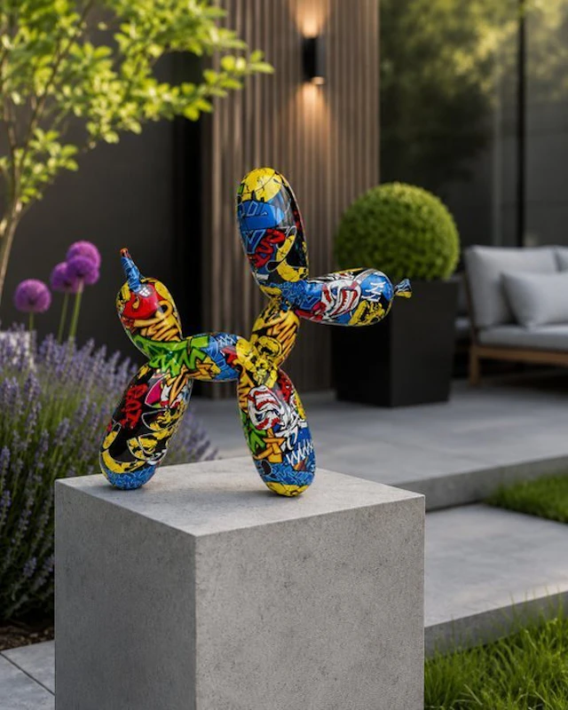 Statue, street Art balloon dog - 24 cm - polyresin