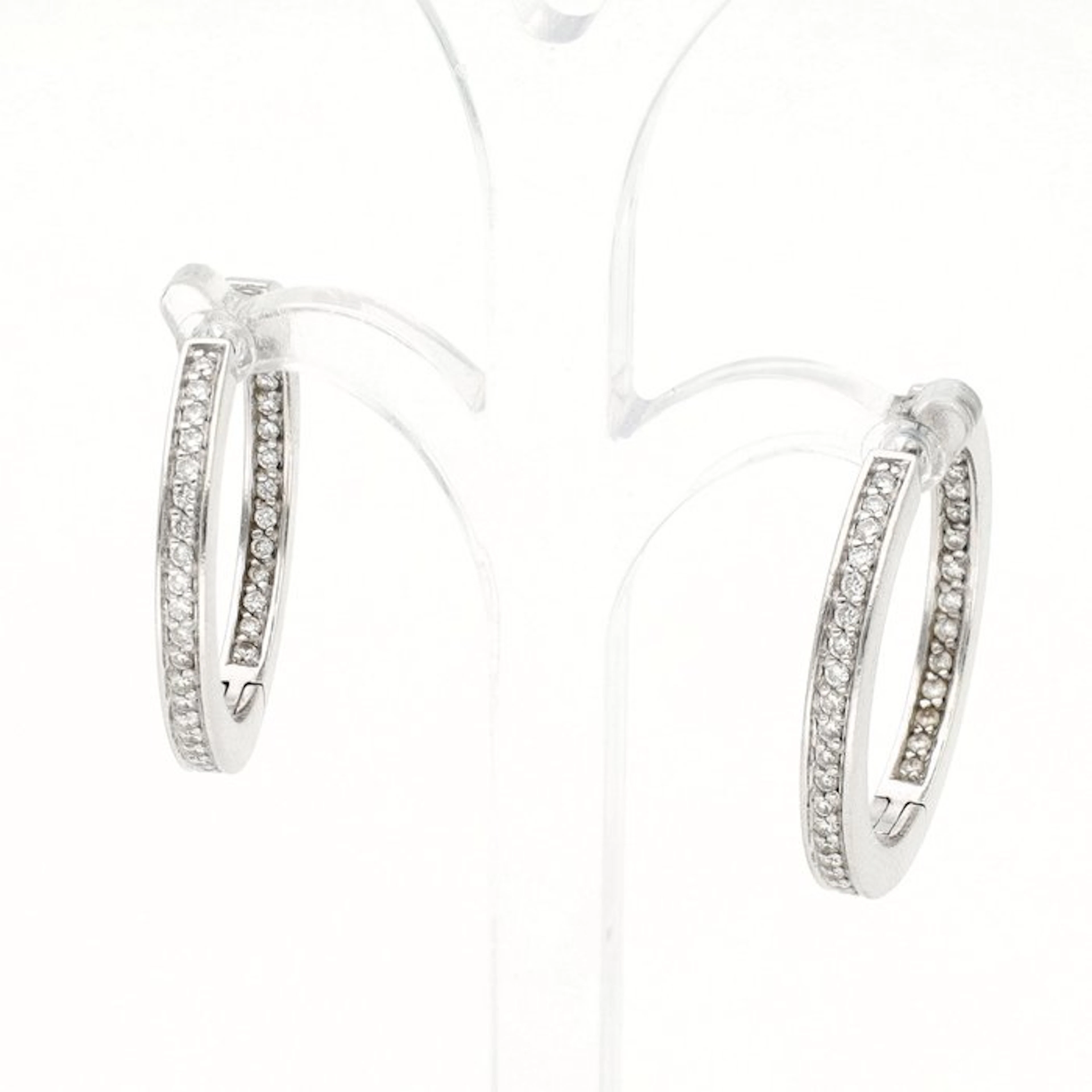 Earrings - 14 kt. White gold Diamond (Natural)