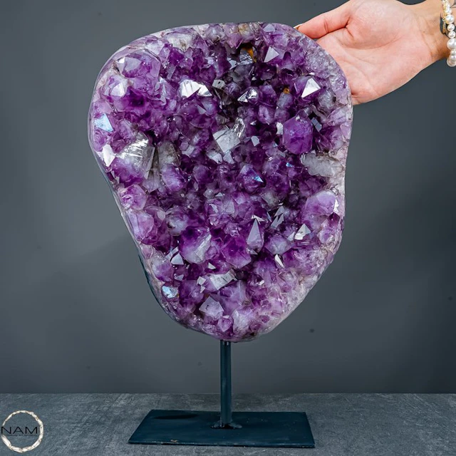 Natural amethyst druse on stand – exclusive one-of-a-kind...