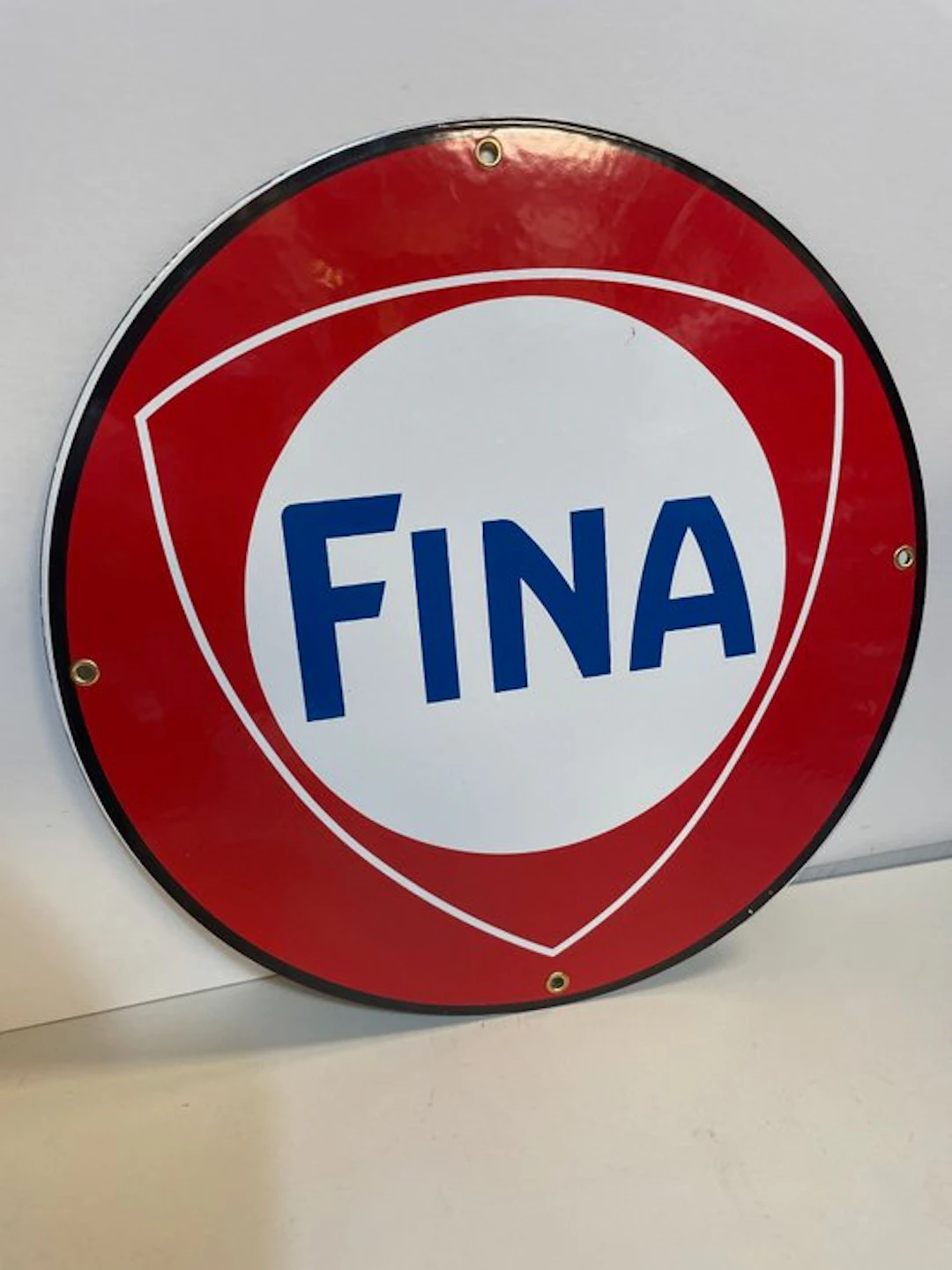 Fina Logo 30 cm - Fina Enamel Plate / Metal 30 cm - Sign - Enamel, Metal