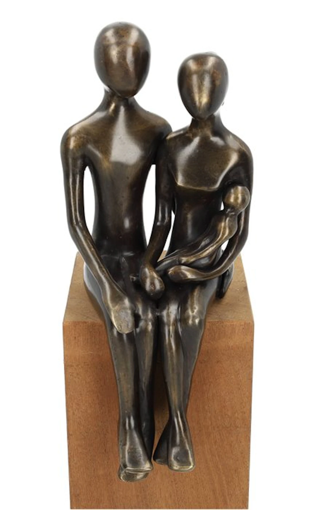 Figurine - A couple with a baby - Bronze